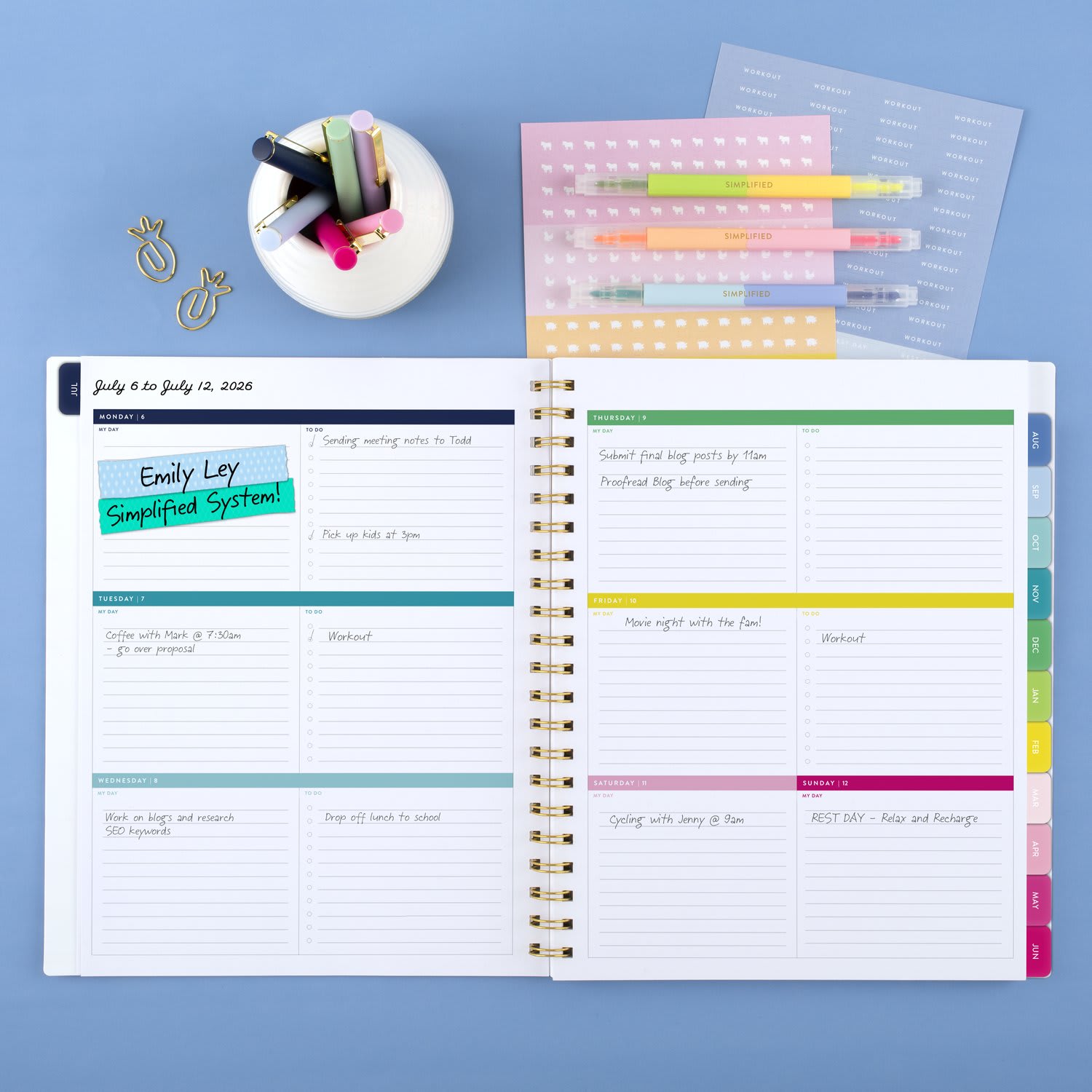 Simplified by Emily Ley for AT-A-GLANCE Academic 2026-2027 Weekly Monthly Planner, Happy Stripe, Large, 8 1/2in x 11in - Image 3