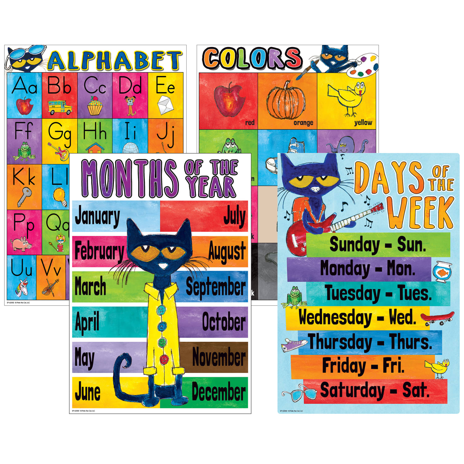 Edupress Pete The Cat Early Learning Small Posters, 11in x 15-3/4in, Pack Of 12 Posters - Image 4