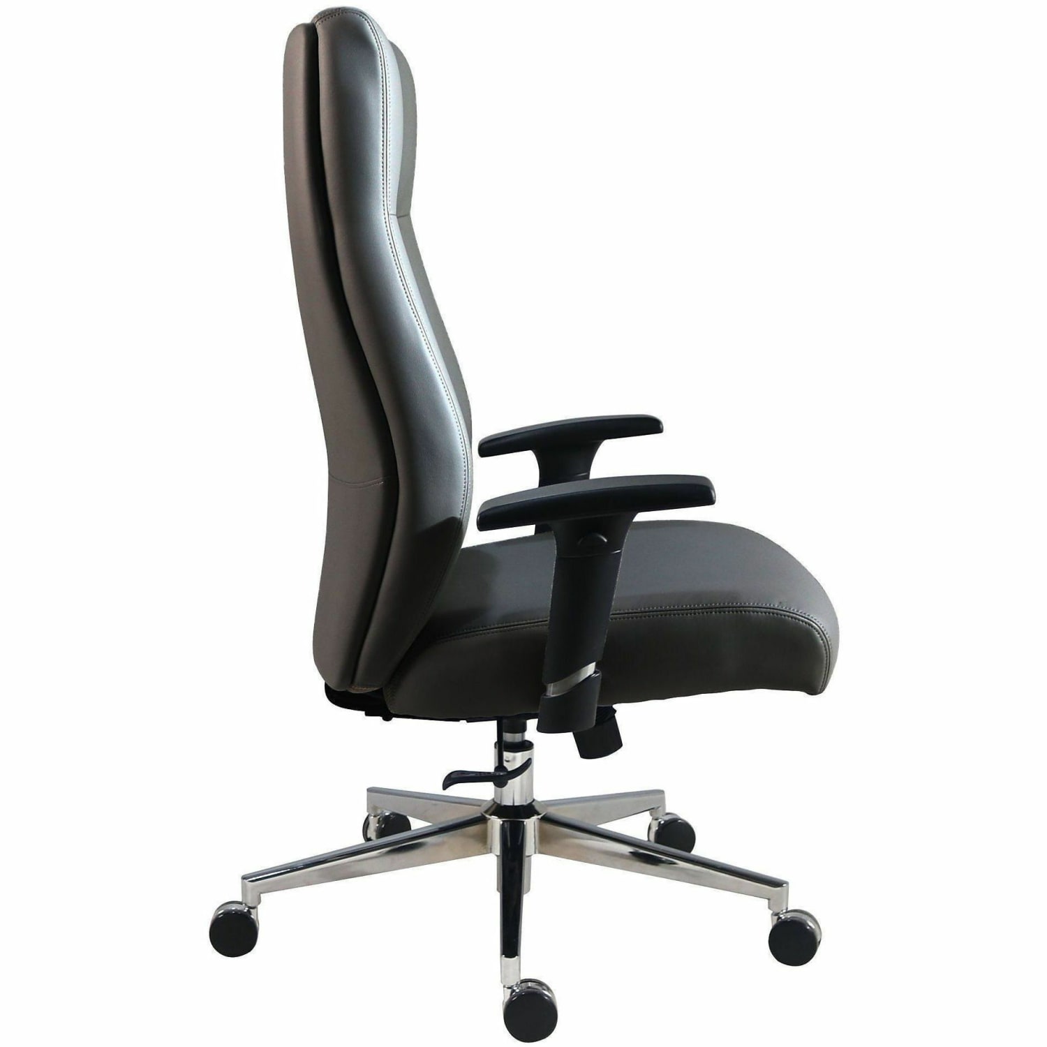 Lorell Fuerte Executive High-Back Chair with Adjustable Arms - High Back - Black - Poly, Polyurethane - Armrest - 1 Each - Image 4