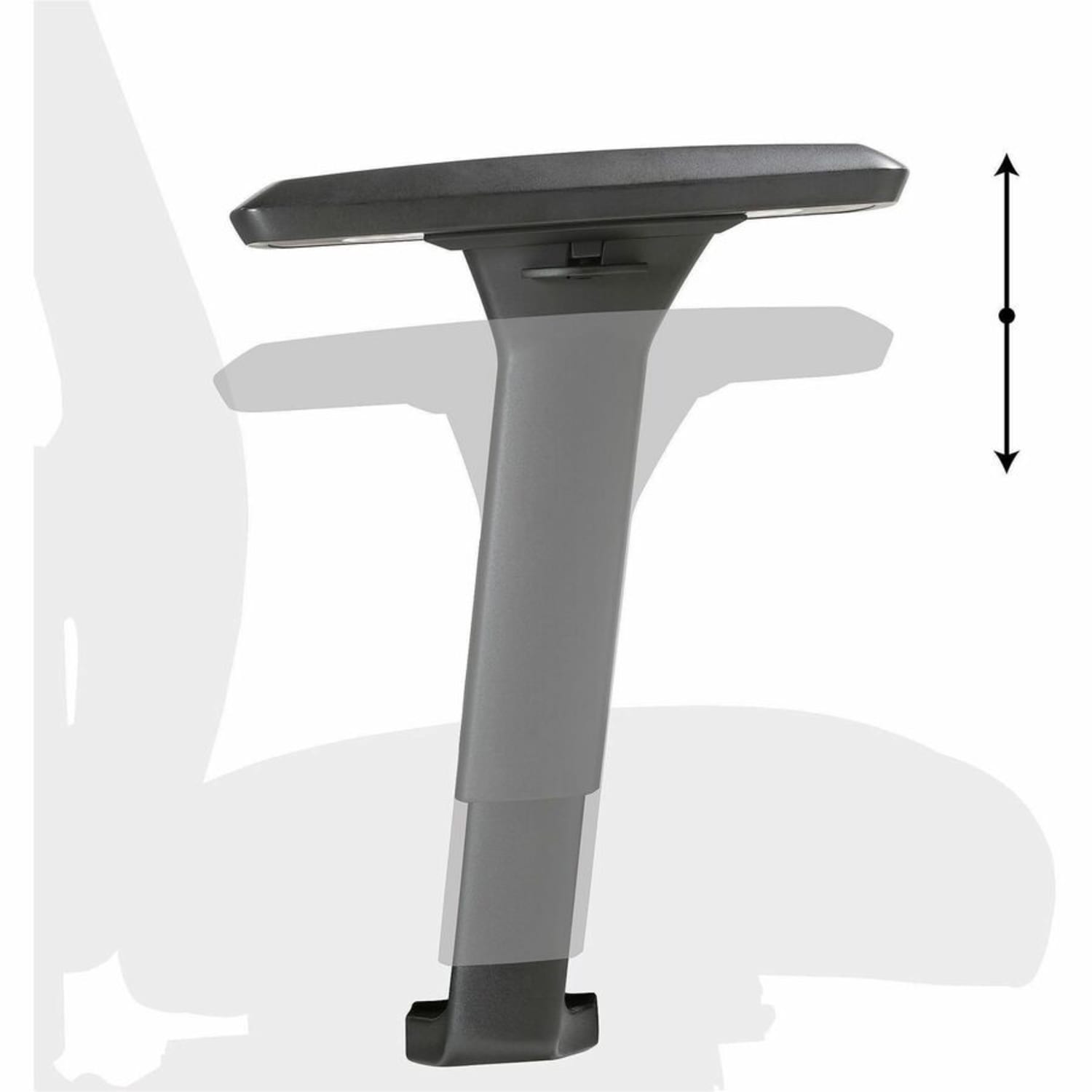 Lorell Fuerte Executive High-Back Chair with Adjustable Arms - High Back - Black - Poly, Polyurethane - Armrest - 1 Each - Image 6