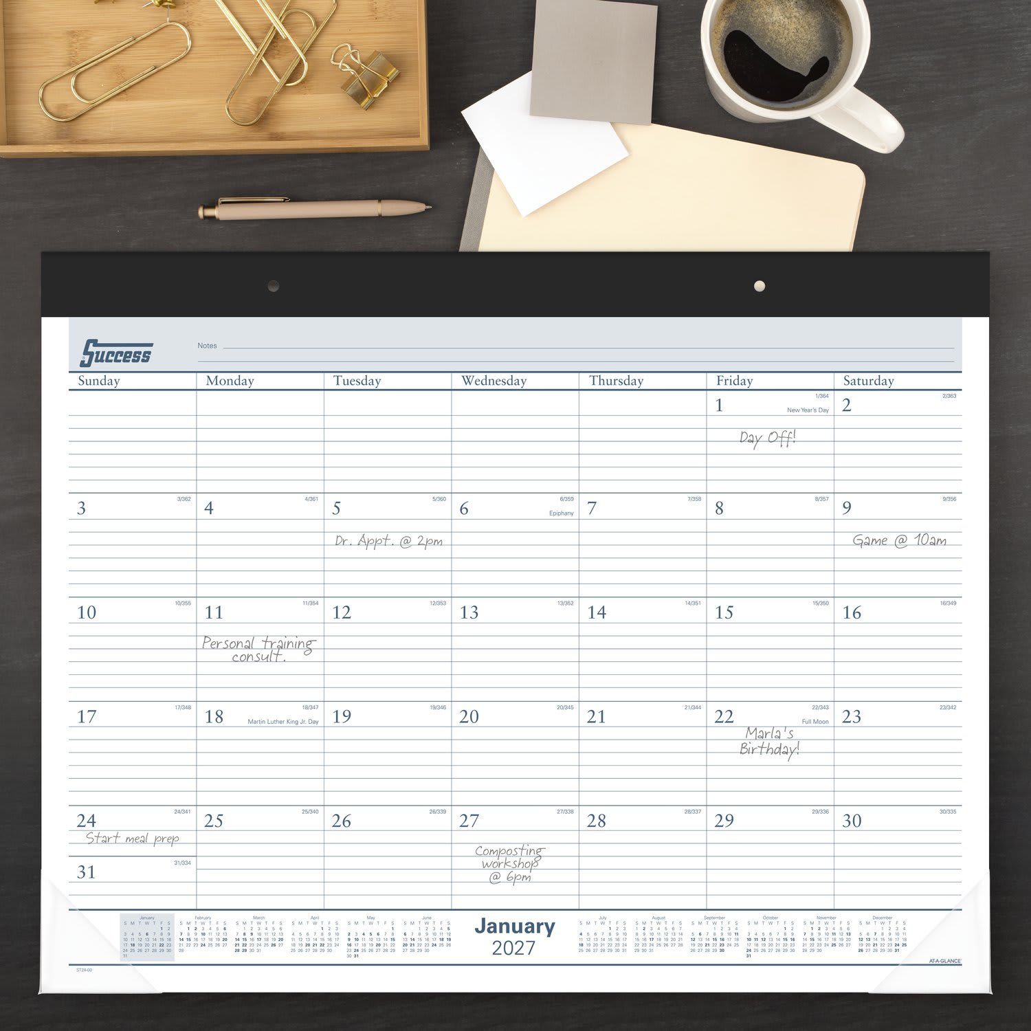 AT-A-GLANCE 2027 Ruled Monthly Desk Pad Calendar, Standard, 21 3/4in x 17in - Image 3