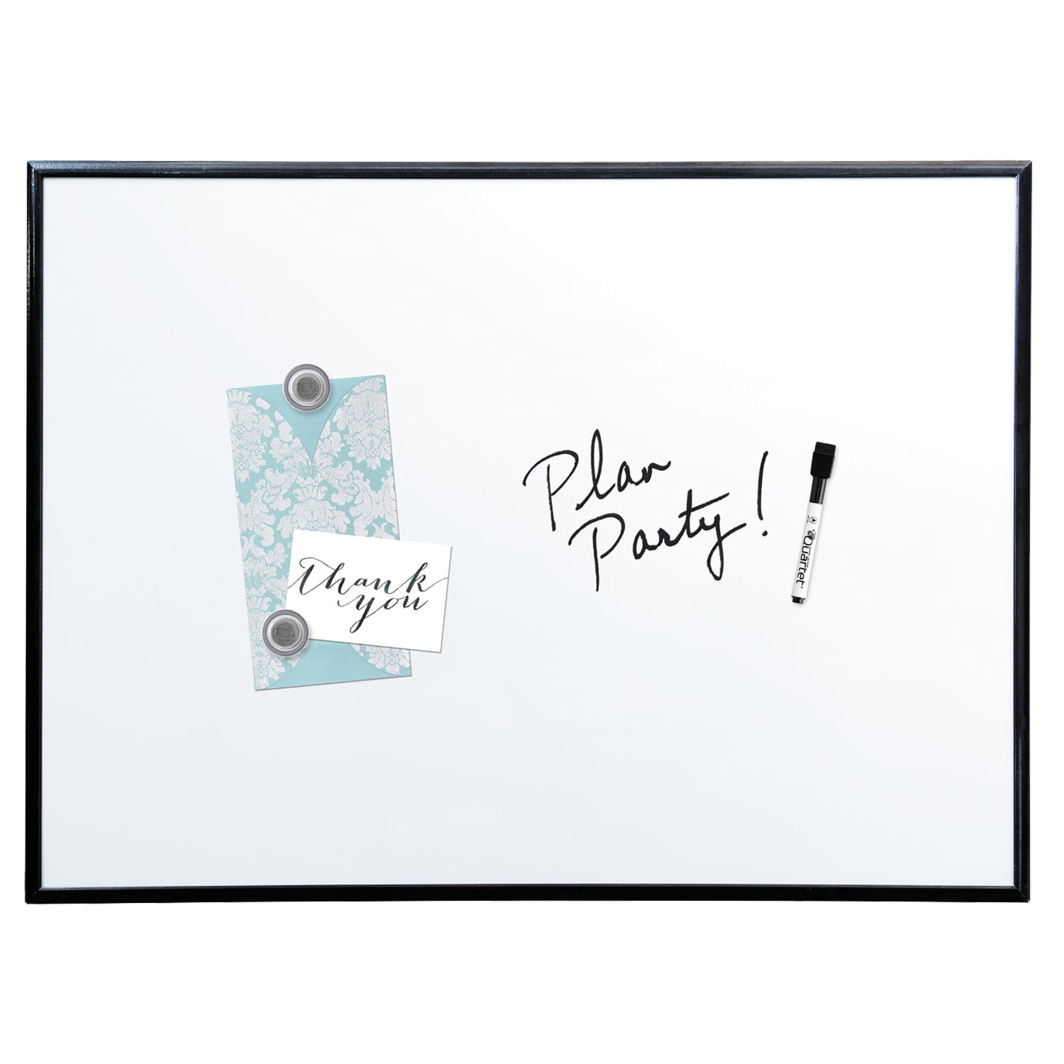 Quartet Magnetic Dry-Erase Whiteboard With Aluminum Frame With 36in x 24in, Aluminum Frame With Black Finish