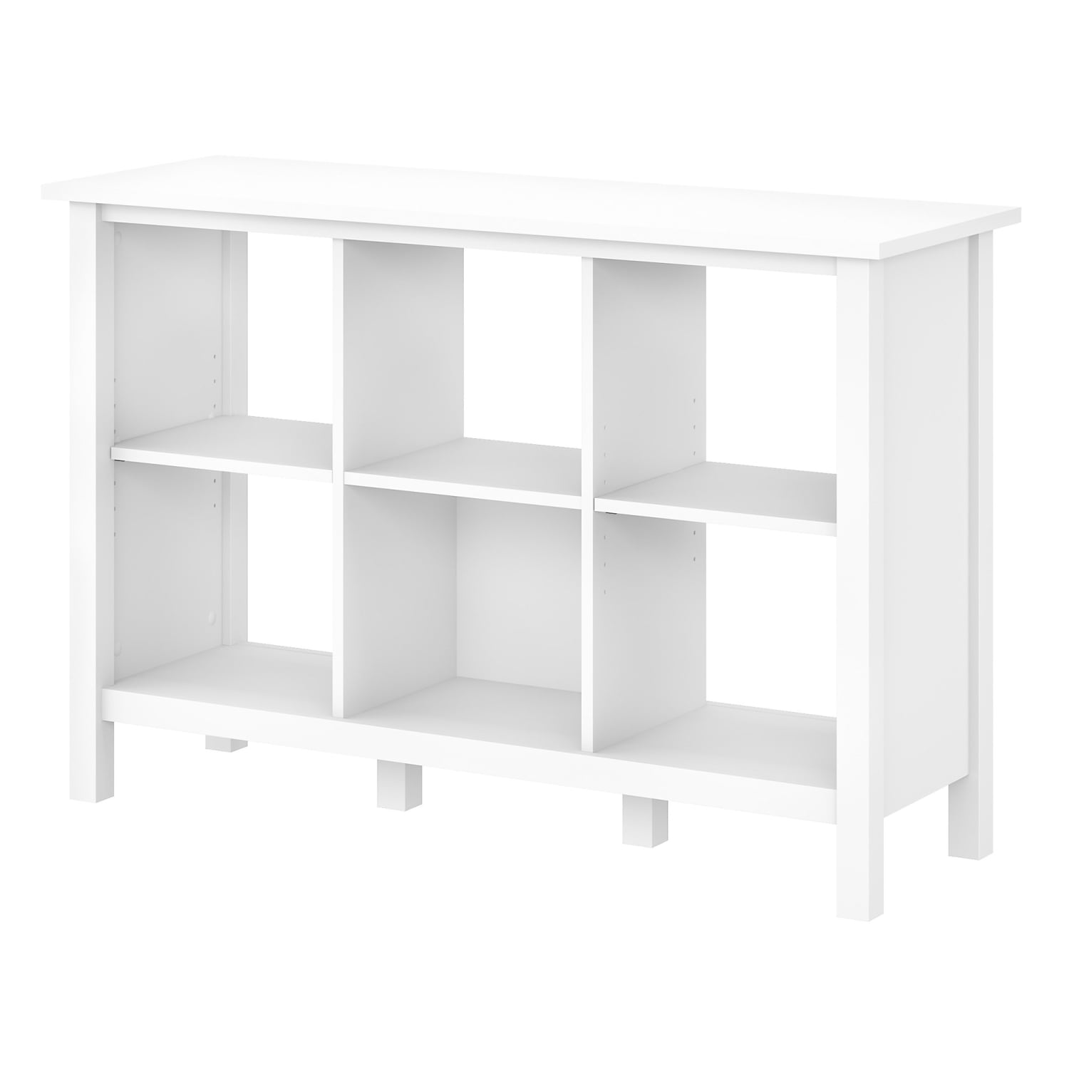 Bush Furniture Broadview 30inH 6-Cube Storage Bookcase, Pure White, Standard Delivery - Image 3