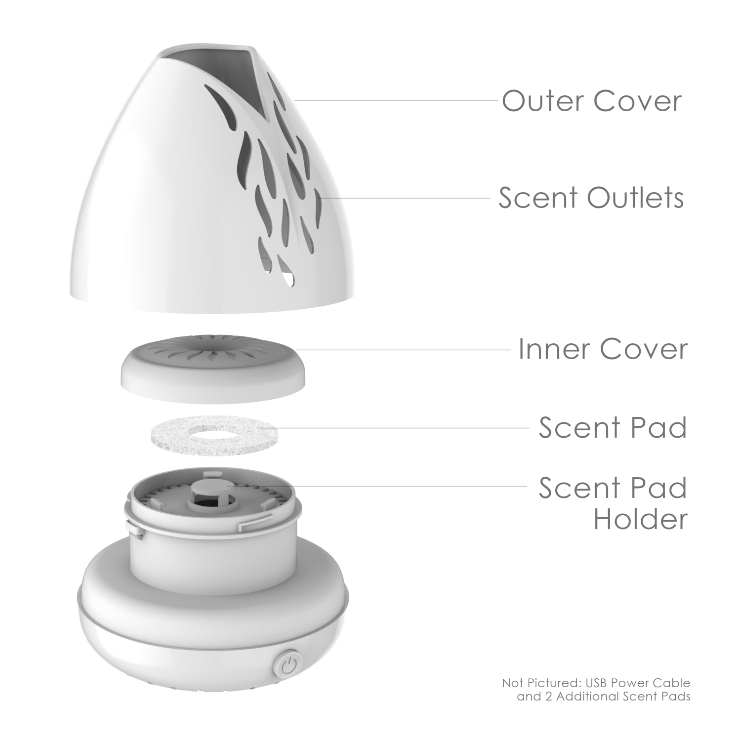 Pure Enrichment PureSpa Breeze USB Essential Oil Diffuser, 5in x 5-1/2in - Image 4