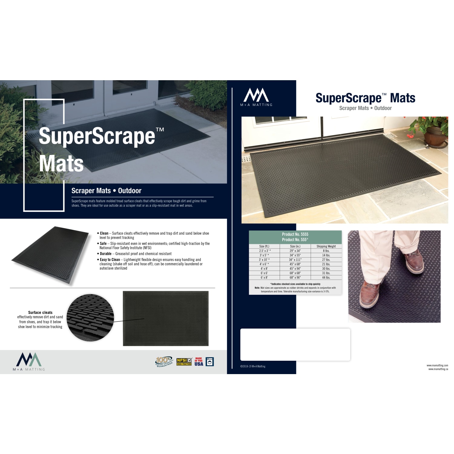 M + A Matting SuperScrape Floor Mat, 34in x 111in, Black - Image 4