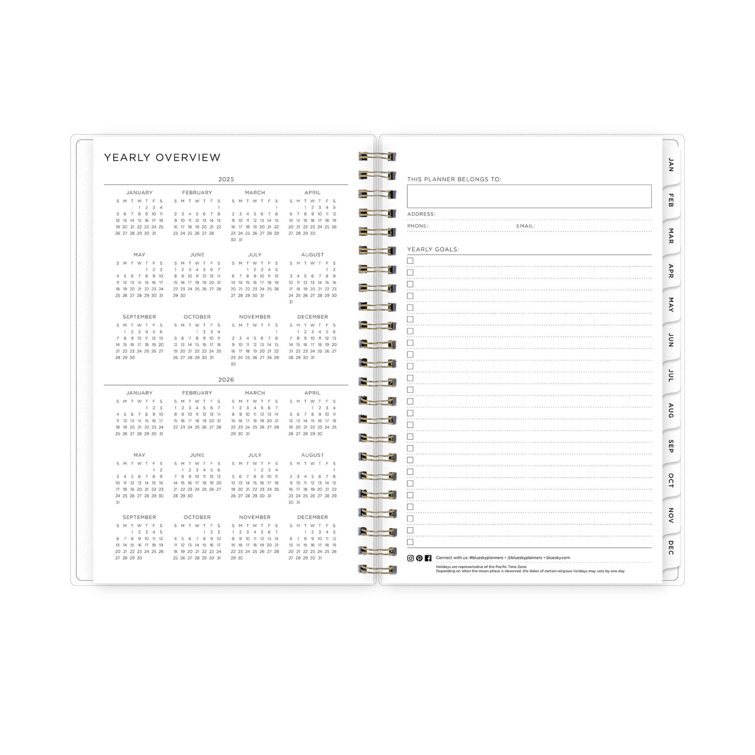 2025-2026 Blue Sky Weekly/Monthly Academic Planner, 5in x 8in, Multicolor Smoke Frosted, July 2025 To June 2026, 133682 - Image 6