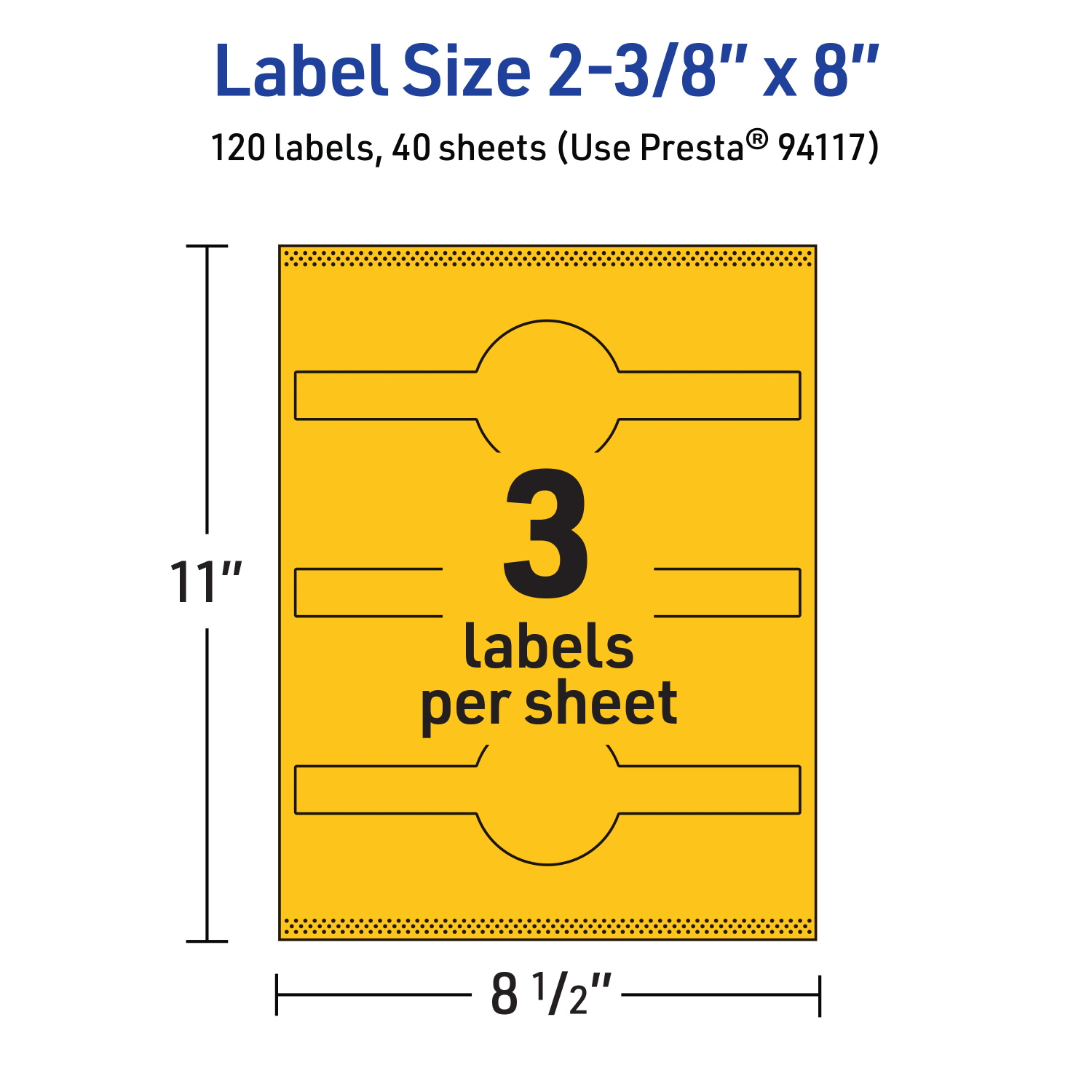 Avery Printable Labels With Sure Feed Technology, 94117-BYP40, Cigar, 2-3/8in x 8in, Matte Bright Yellow, Pack of 120 - Image 6