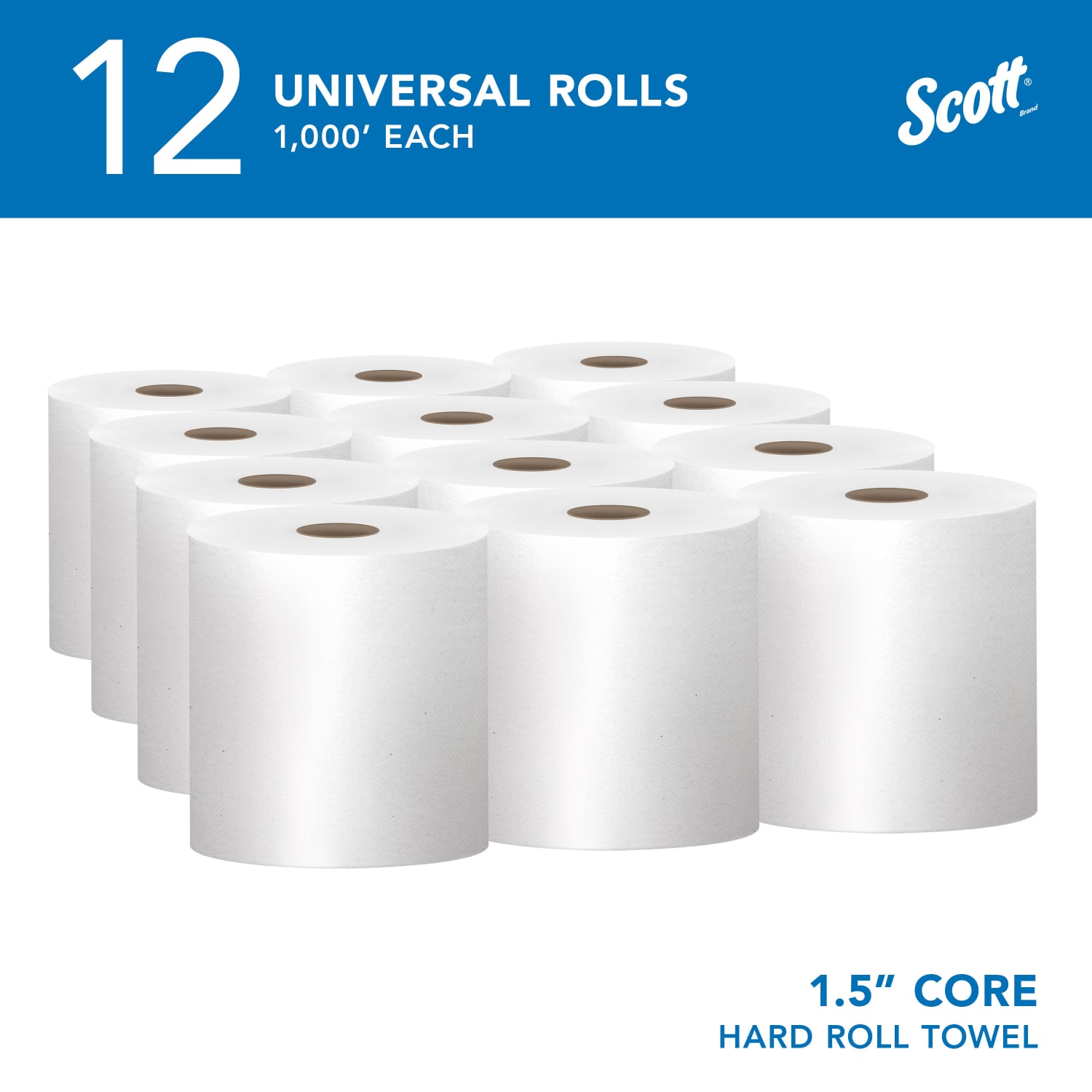 Scott Hardwound 1-Ply Paper Towels, 60% Recycled, 1000ft Per Roll, Pack Of 12 Rolls - Image 4