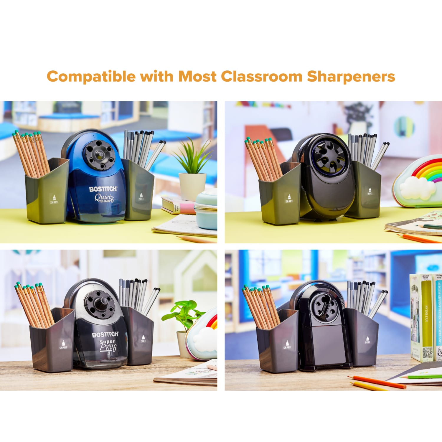 Bostitch Antimicrobial Classroom Pencil Caddy With Handle, 4-3/4inH x 7inW x 2-1/2inD, Gray - Image 6