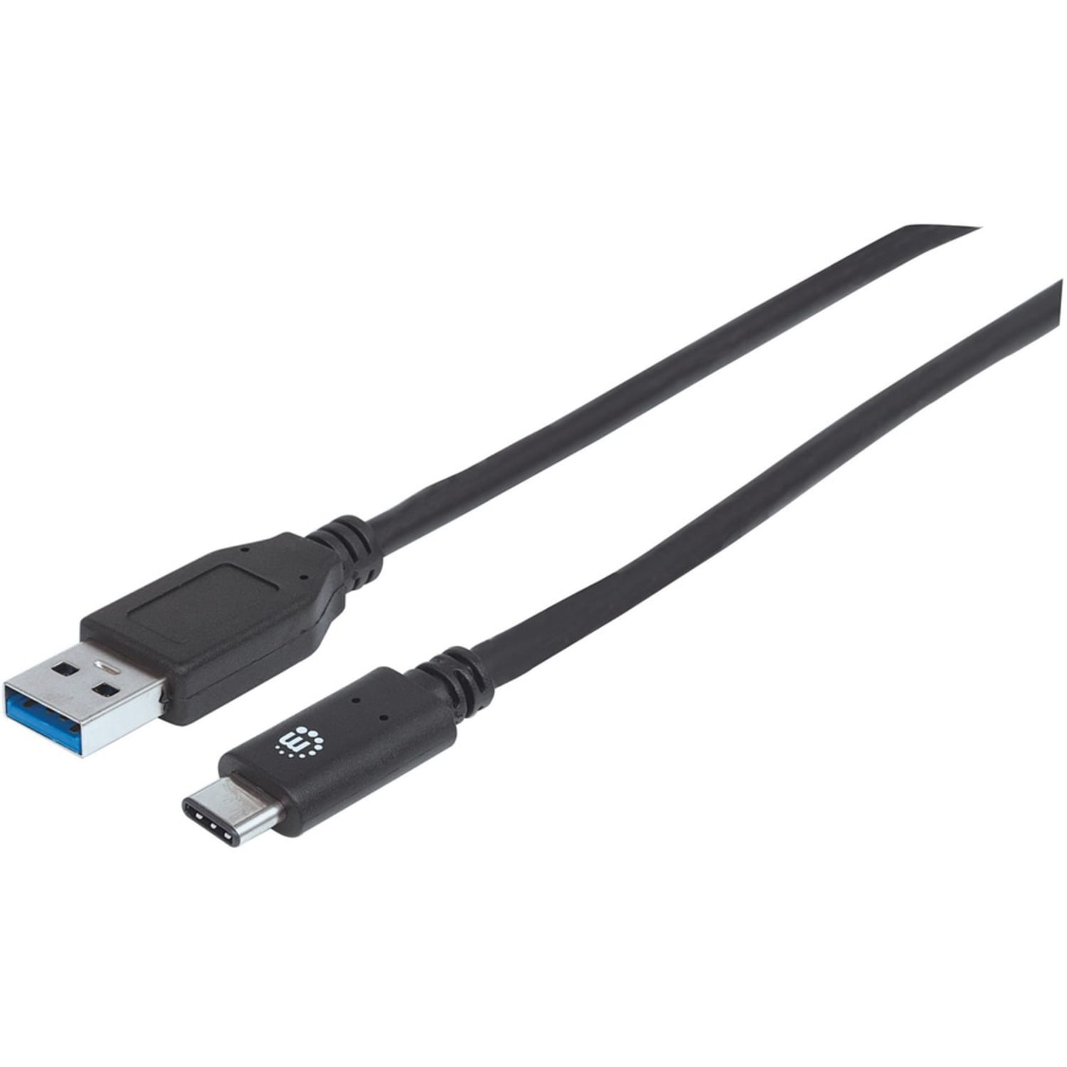 Manhattan USB-C to USB-A Cable, 1m, Male to Male, 10 Gbps (USB 3.2 Gen2 aka USB 3.1), 3A (fast charging), SuperSpeed+ USB, Black, Lifetime Warranty, Polybag - USB cable - 24 pin USB-C (M) to USB Type A (M) - USB 3.1 Gen 2 - 3 A - 3.3 ft - black - Image 3