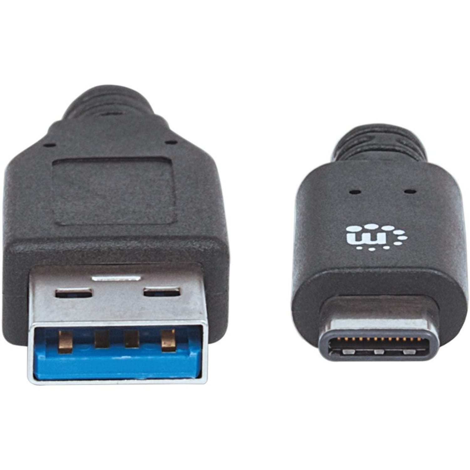Manhattan USB-C to USB-A Cable, 1m, Male to Male, 10 Gbps (USB 3.2 Gen2 aka USB 3.1), 3A (fast charging), SuperSpeed+ USB, Black, Lifetime Warranty, Polybag - USB cable - 24 pin USB-C (M) to USB Type A (M) - USB 3.1 Gen 2 - 3 A - 3.3 ft - black - Image 5