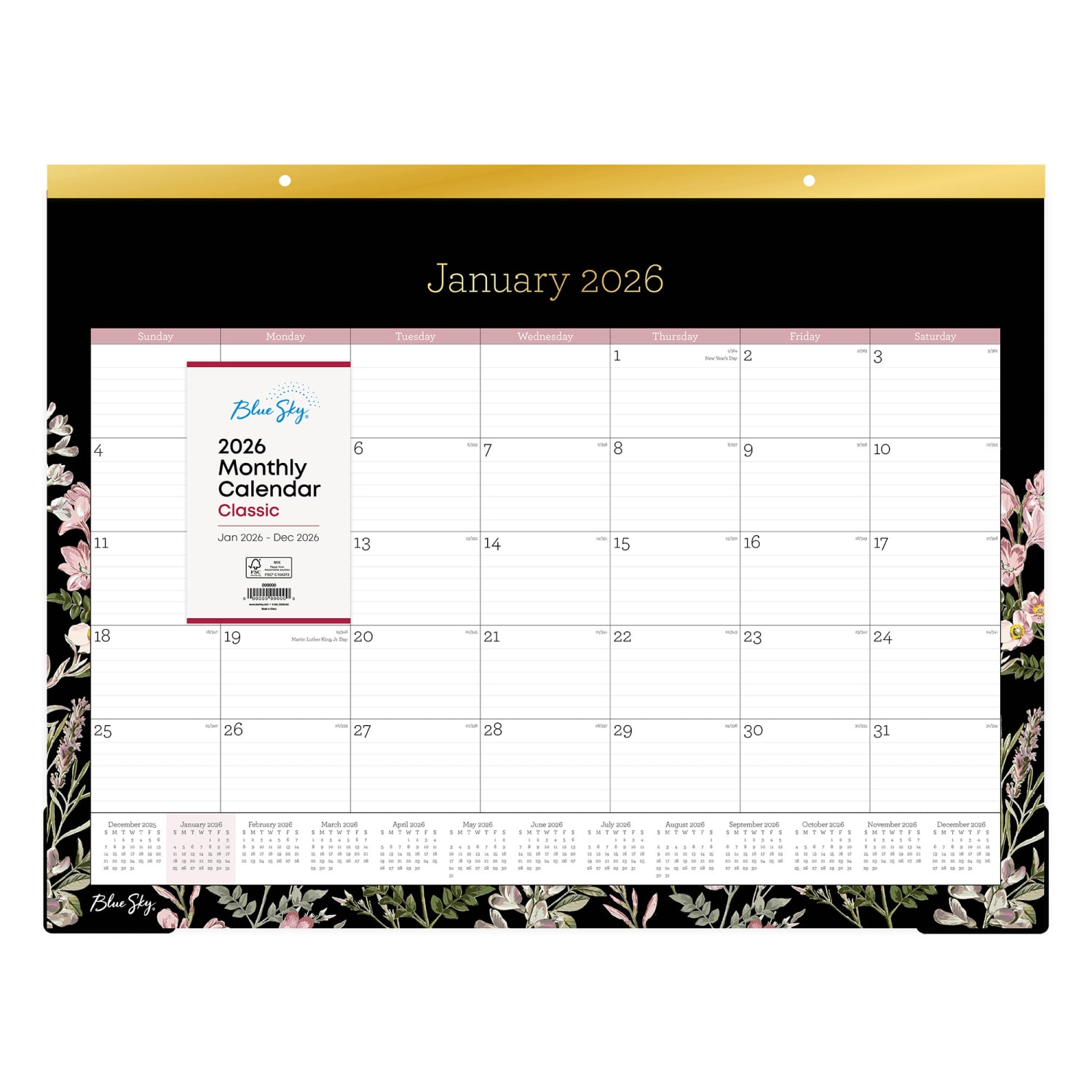 2026 Blue Sky Monthly Desk Pad Calendar, 17in x 22in, Mimi Pink, January To December, 148629 - Image 3