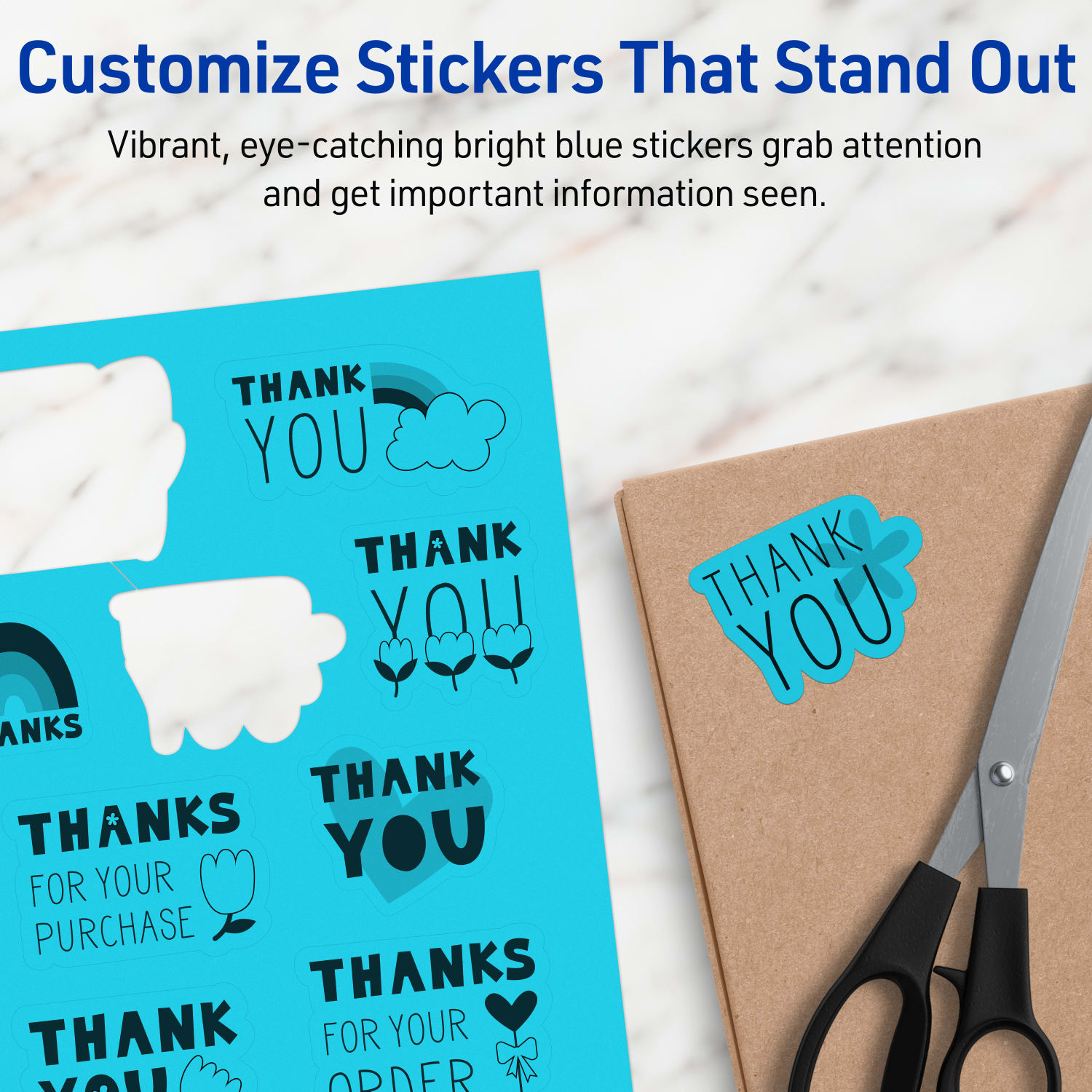 Avery Printable Sticker Paper, 94269-BBP10, Rectangle, 8-1/2in x 11in, Matte Bright Blue, Pack of 10 - Image 4