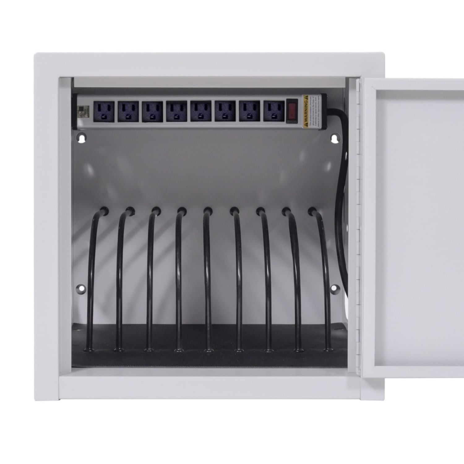Luxor 8-Tablet Wall/Desk Charging Station, 14inH x 14inW x 14inD, Light Gray - Image 3