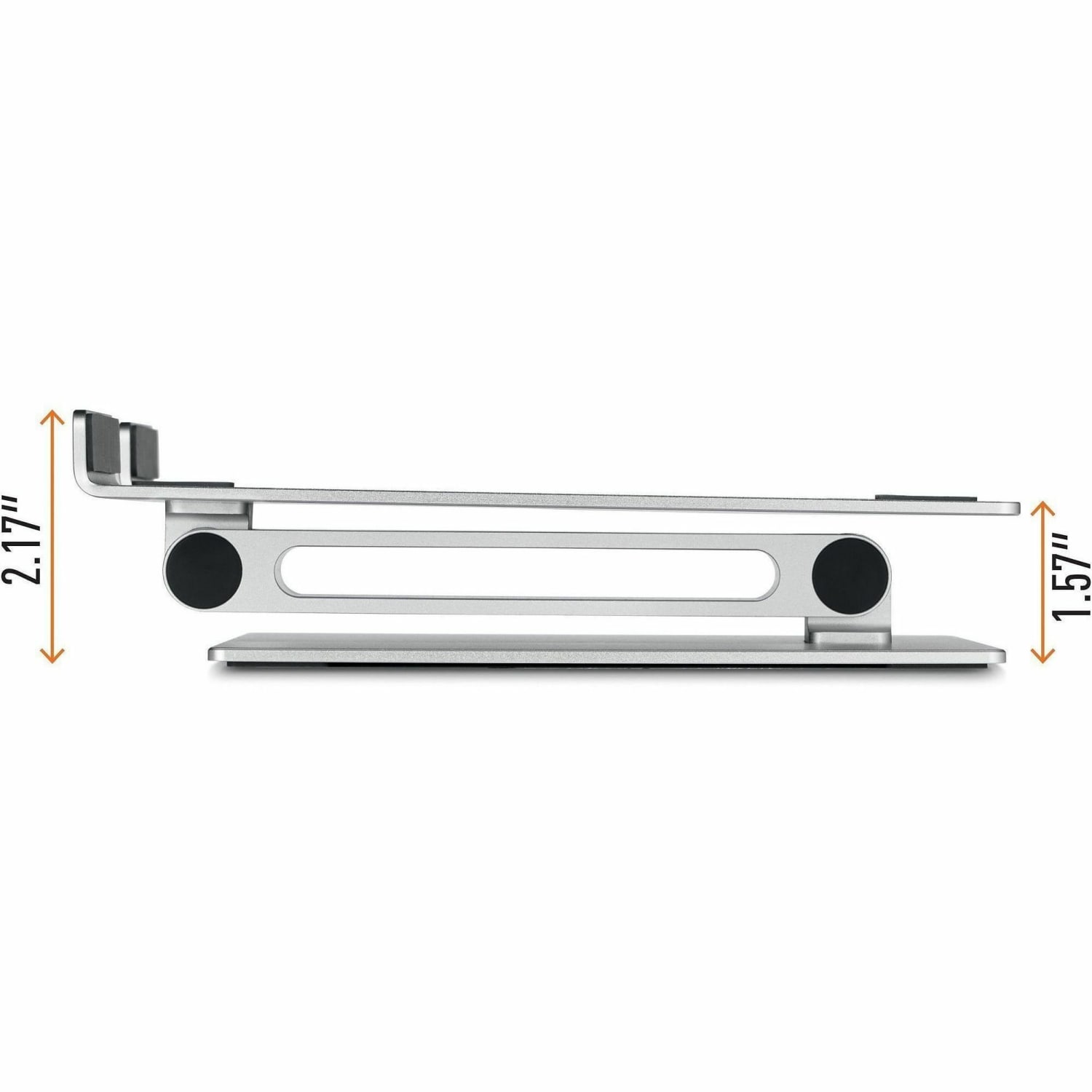 DURABLE RISE Laptop Stand - Up to 17in Screen Support - 12.60in Height x 9.06in Width x 11.02in Depth - Desktop, Tabletop - Aluminum - Silver - Image 3