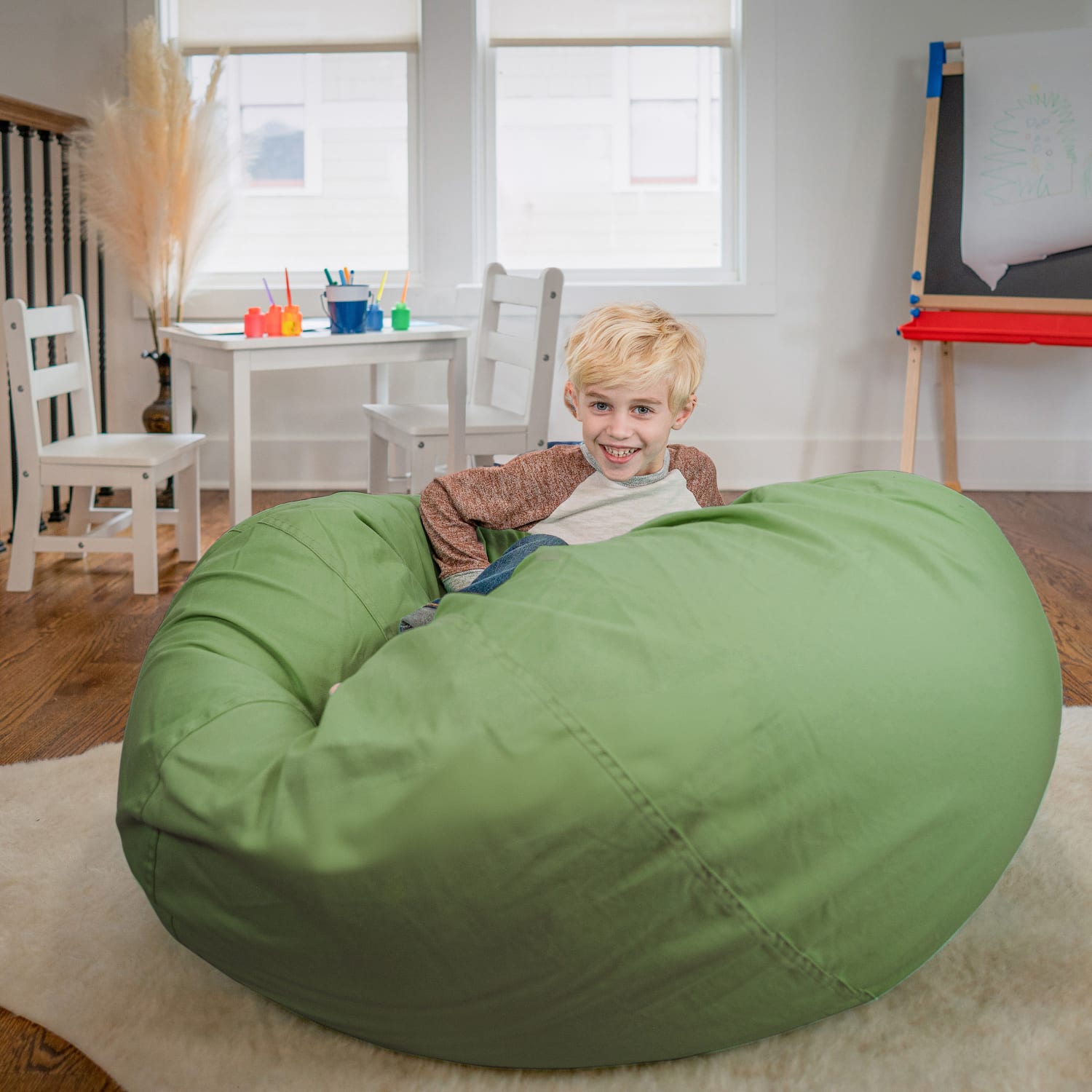 Flash Furniture Oversized Bean Bag Chair For Kids And Adults Green PopularChairscom Flash Furniture Oversized Bean Bag Chair For Kids And Adults Green PopularChairscom