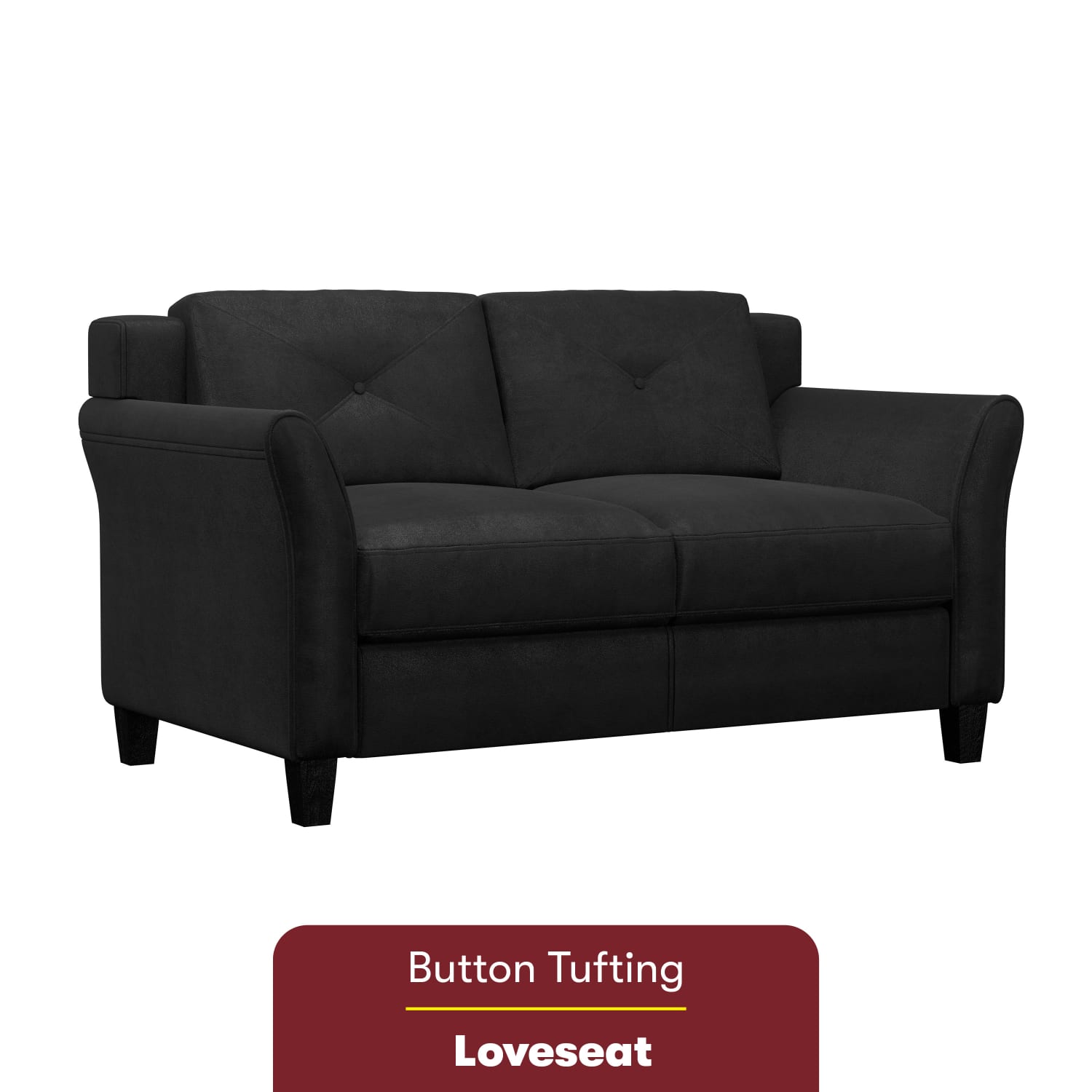 Lifestyle Solutions Hanson Microfiber Loveseat Black PopularChairscom Lifestyle Solutions Hanson Microfiber Loveseat Black PopularChairscom