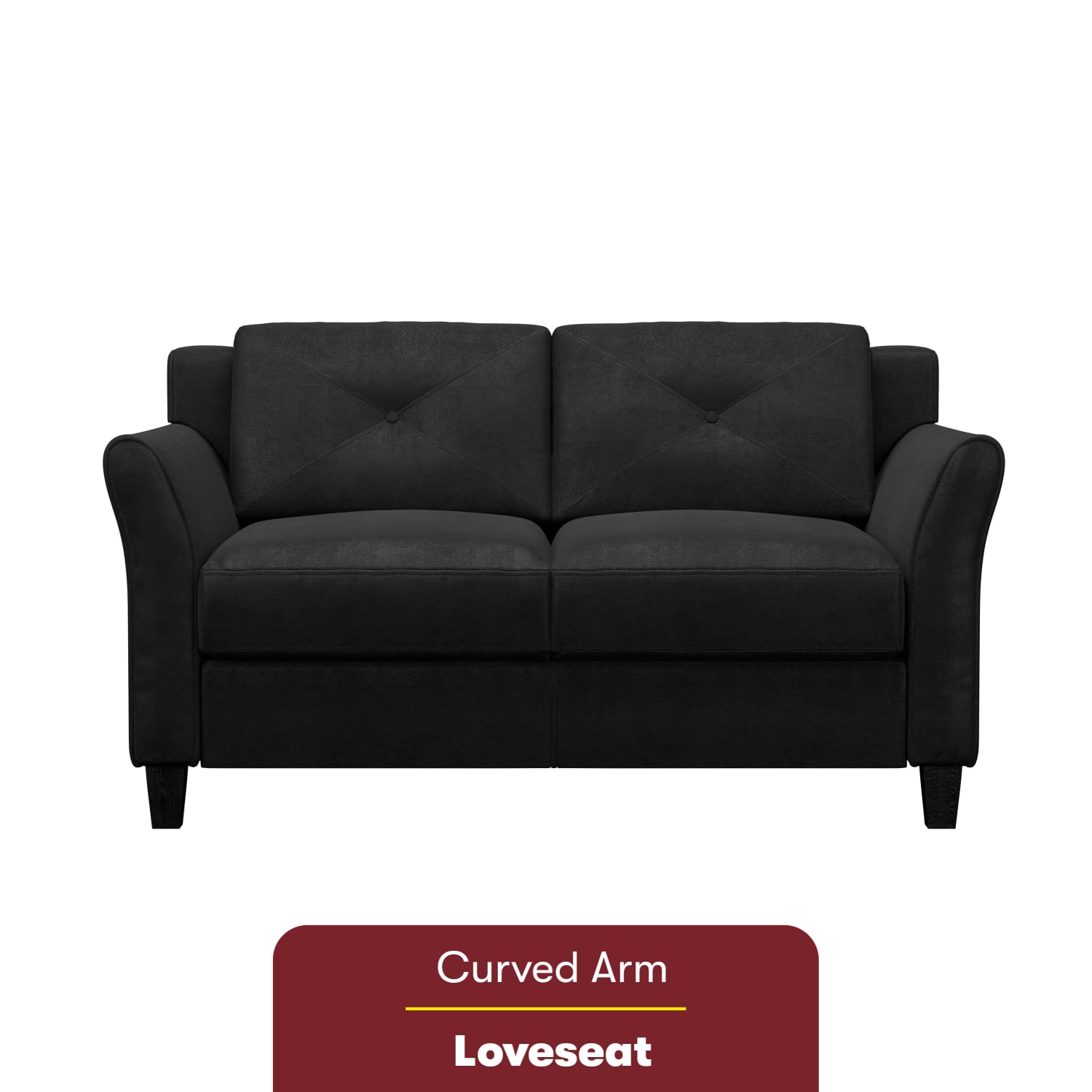 Lifestyle Solutions Hanson Microfiber Loveseat Black PopularChairscom Lifestyle Solutions Hanson Microfiber Loveseat Black PopularChairscom
