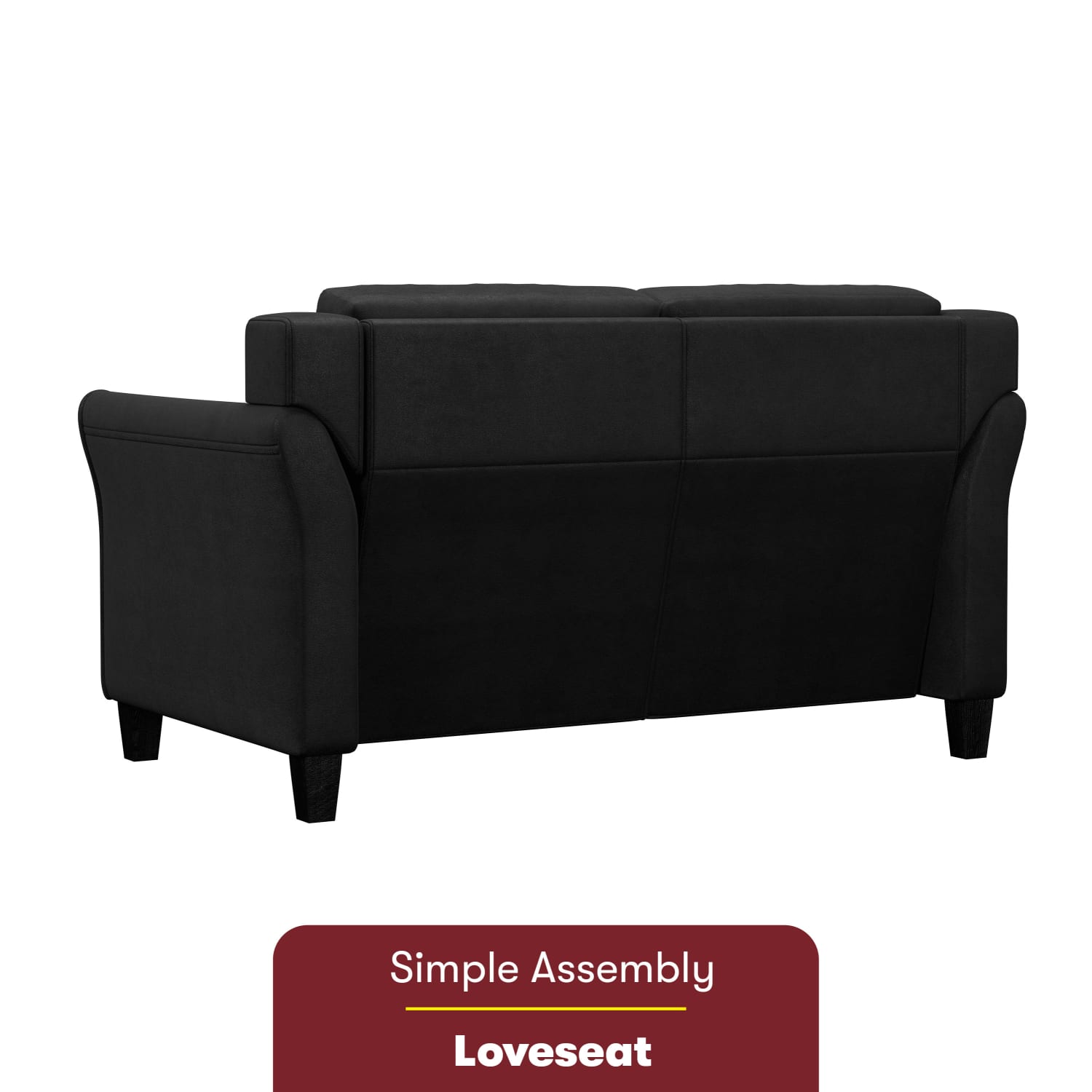 Lifestyle Solutions Hanson Microfiber Loveseat Black PopularChairscom Lifestyle Solutions Hanson Microfiber Loveseat Black PopularChairscom