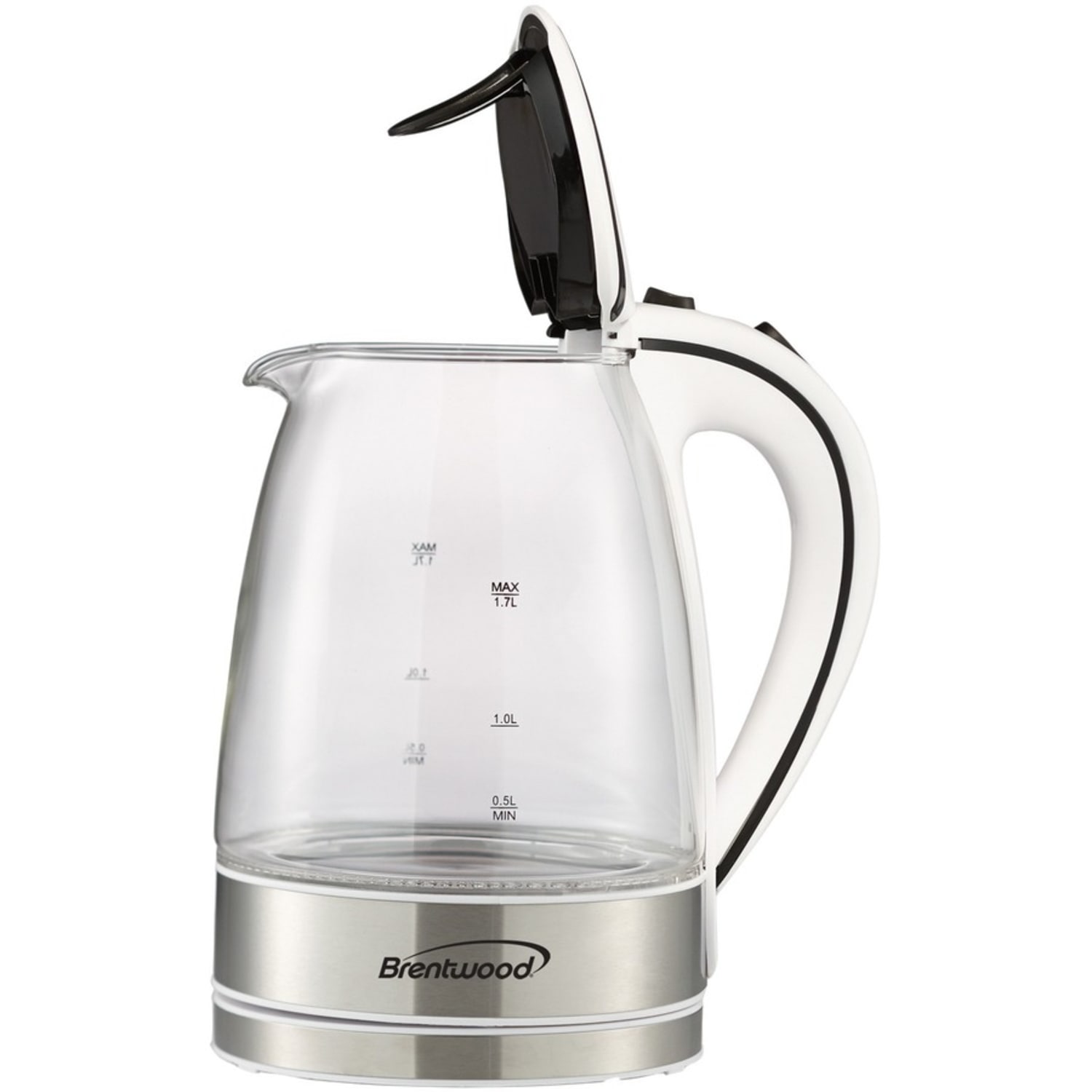 Brentwood 1.7L Borosilicate Glass Tea Kettle, White, KT-1900W - Image 5
