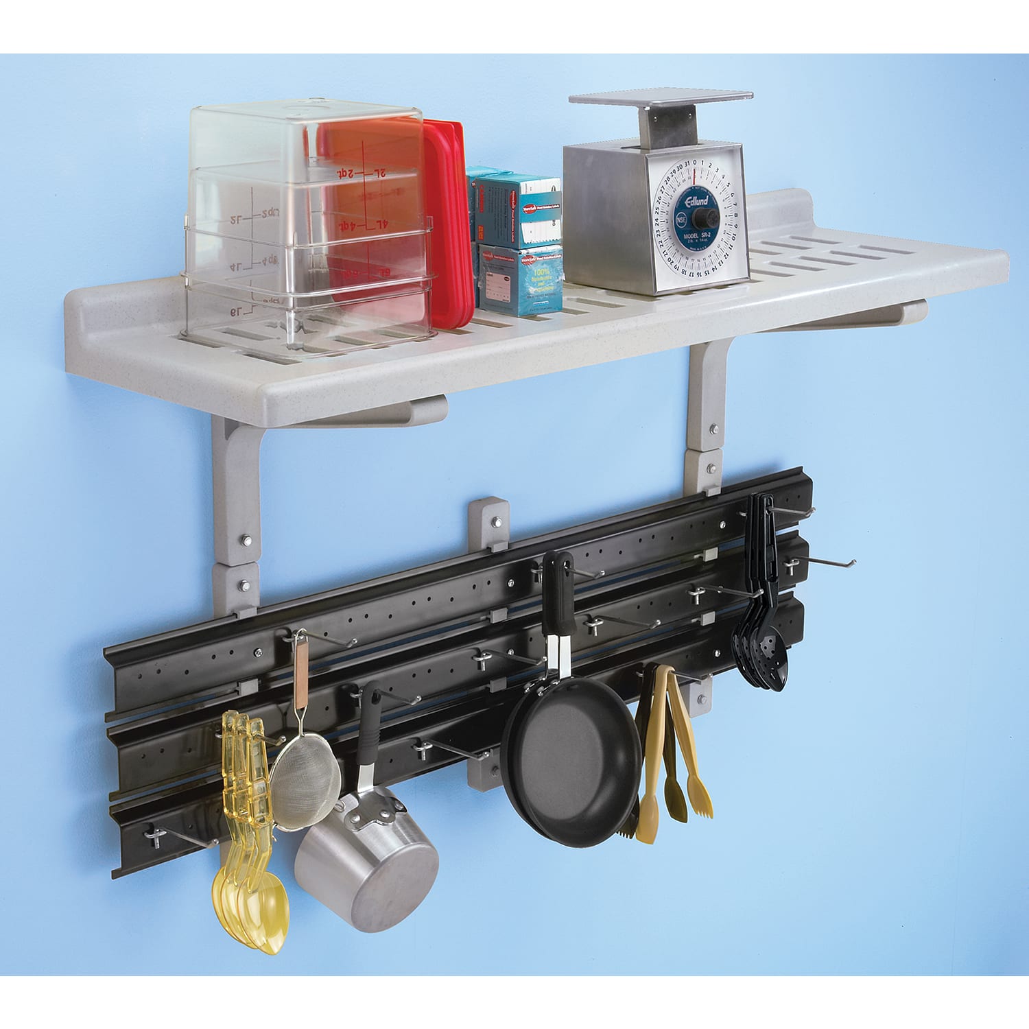 Cambro Camshelving 14in x 48in Wall Shelving, Speckled Gray - Image 3