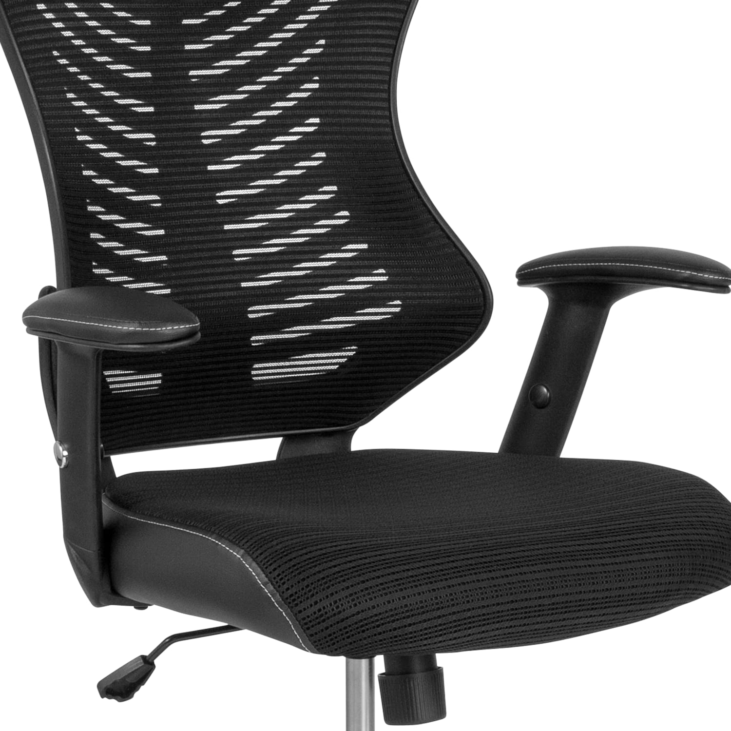Flash Furniture Designer Mesh HighBack Drafting Chair With LeatherSoft Sides And Adjustable Arms Black PopularChairscom Flash Furniture Designer Mesh High Back Drafting Chair With LeatherSoft Sides And Adjustable Arms Black PopularChairscom