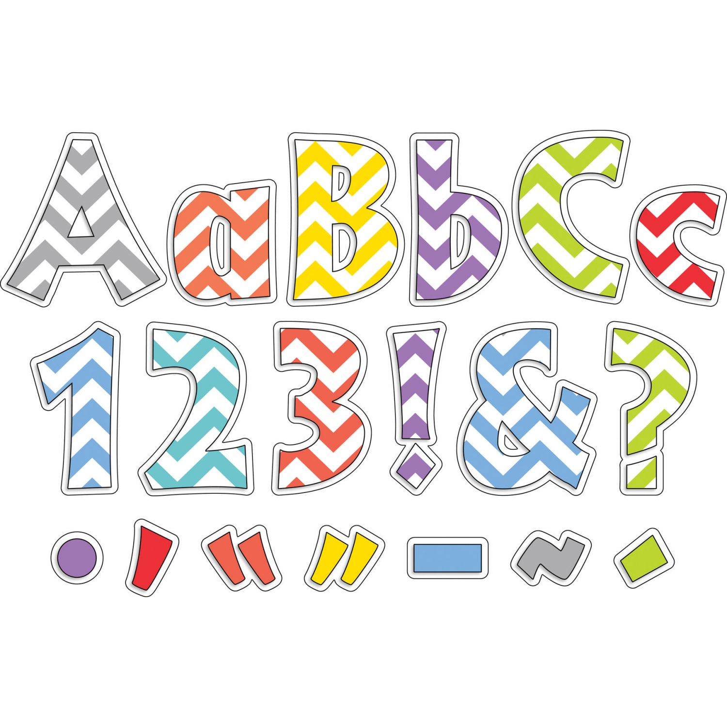 Barker Creek Letter Pop-Outs, 4in, Chevron Beautiful, Pack Of 510 - Image 4