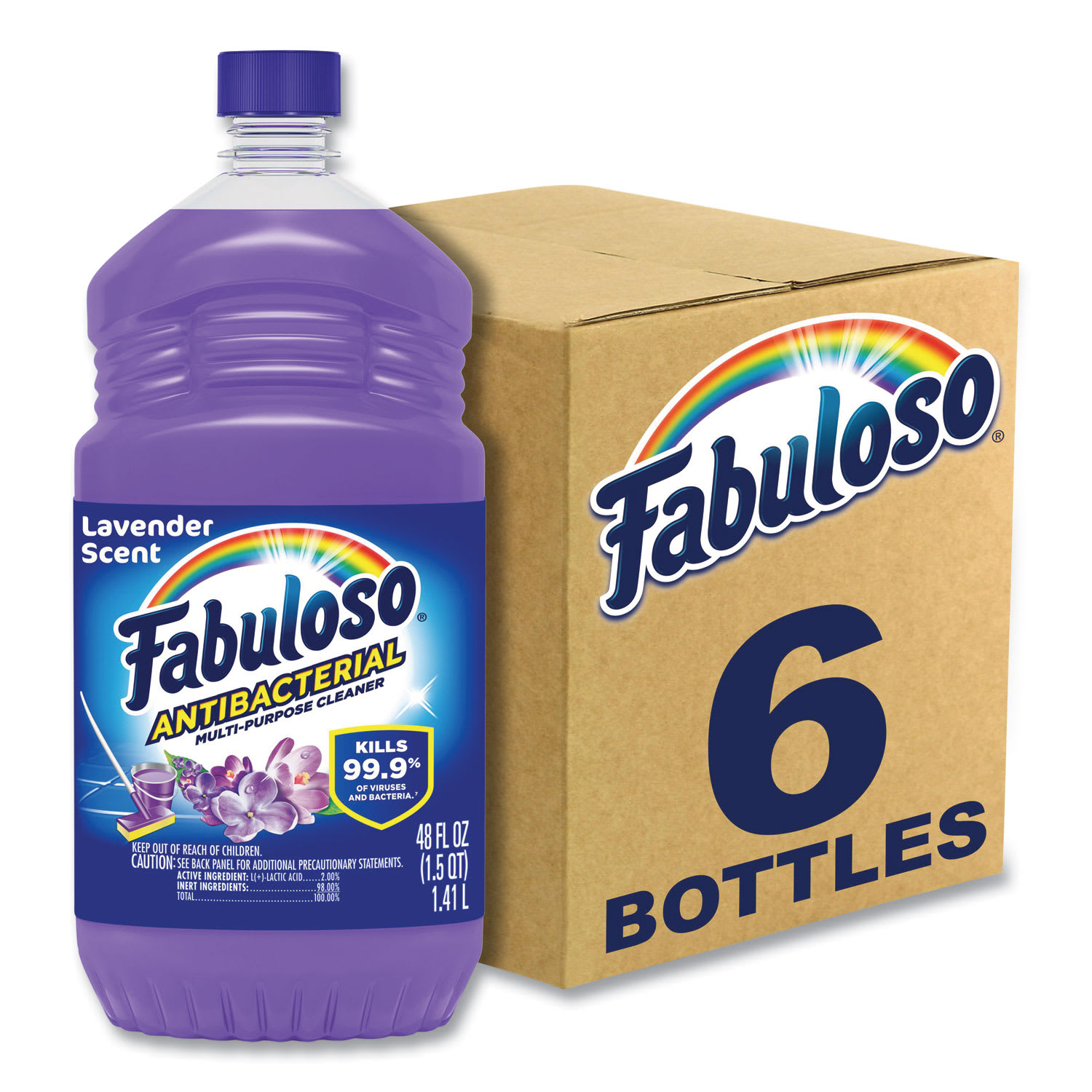 Fabuloso Antibacterial Multi-Purpose Cleaner, Lavender Scent, 48 oz Bottle, 6/Carton - Image 4