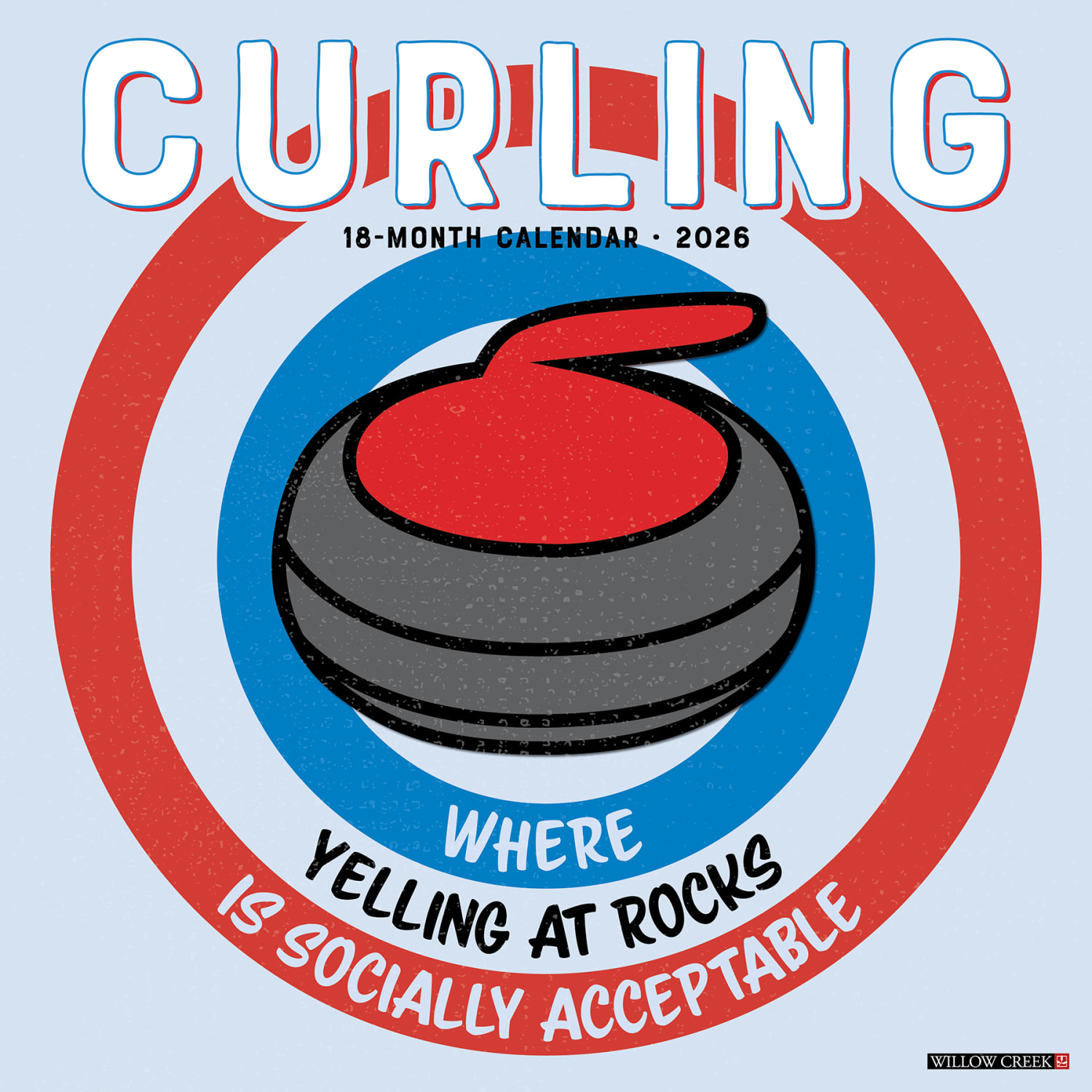 2026 Willow Creek Press Monthly Wall Calendar, 12in x 12in, Curling, January To December, 56998