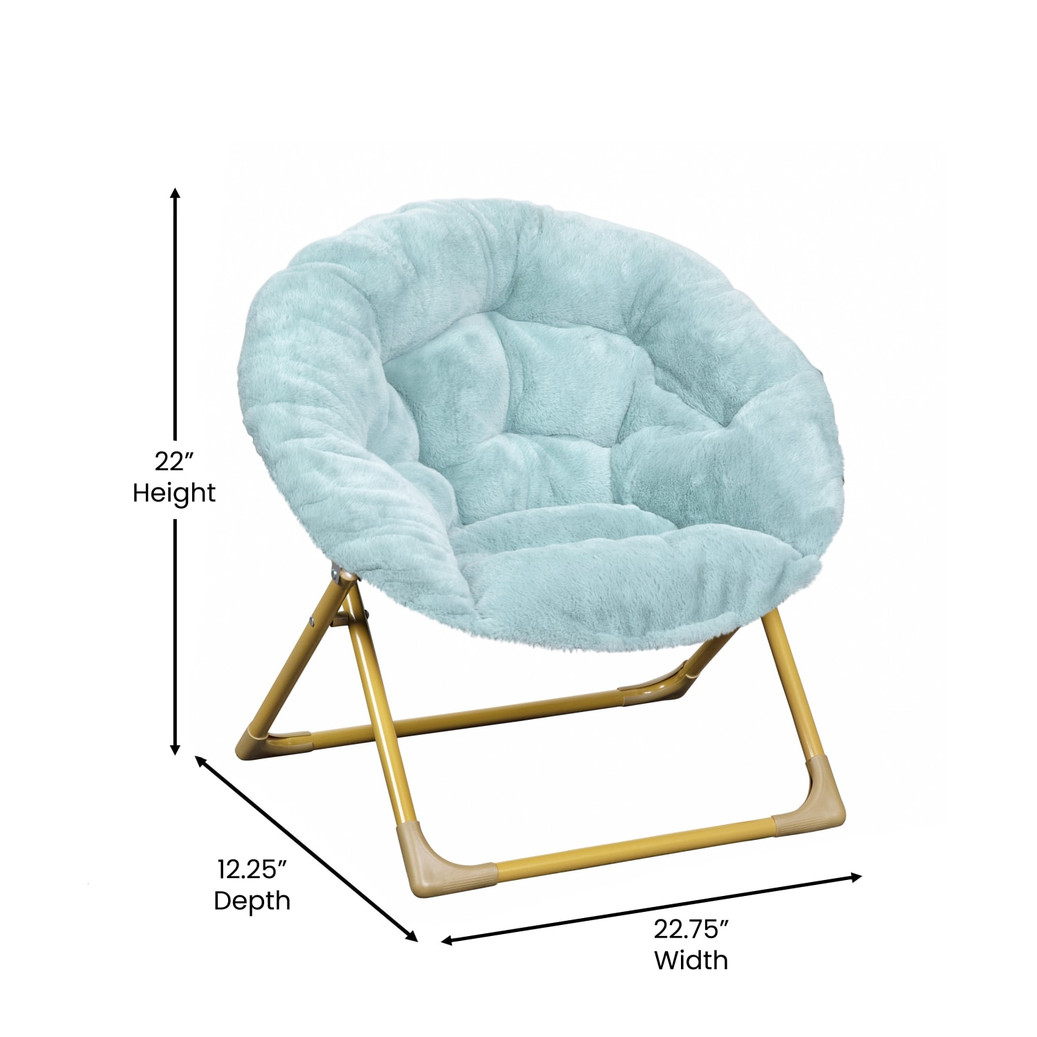 Flash Furniture Gwen 23in Kids Cozy Mini Folding Saucer Chair Faux Fur Moon Chair for Toddlers and Bedroom Dusty Aqua Faux FurSoft Gold Frame PopularChairscom Flash Furniture Gwen 23in Kids Cozy Mini Folding Saucer Chair Faux Fur Moon Chair for Toddlers and Bedroom Dusty Aqua Faux FurSoft Gold Frame PopularChairscom