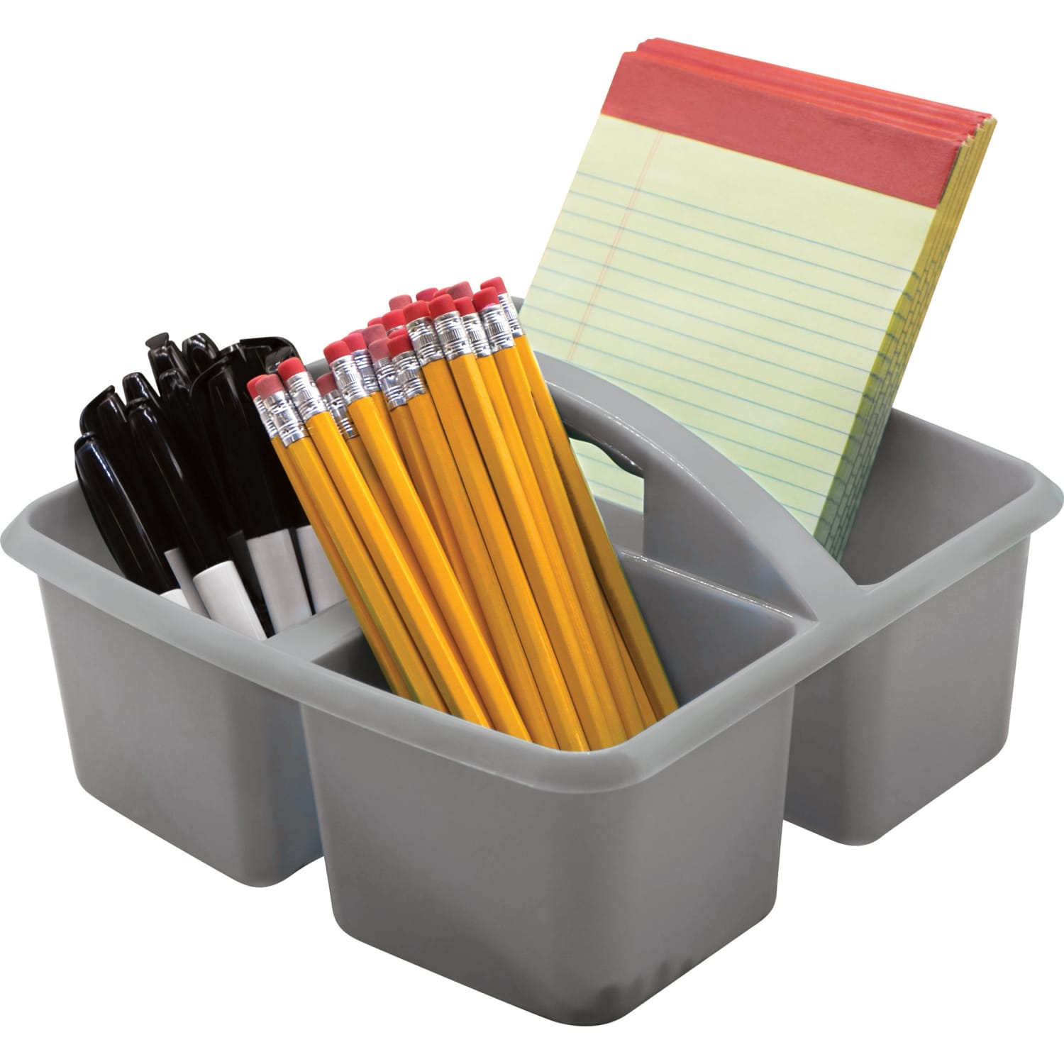 Teacher Created Resources Plastic Storage Caddies, 5-1/4inH x 9-1/4inW x 9inD, Gray, Pack Of 6 Caddies - Image 4