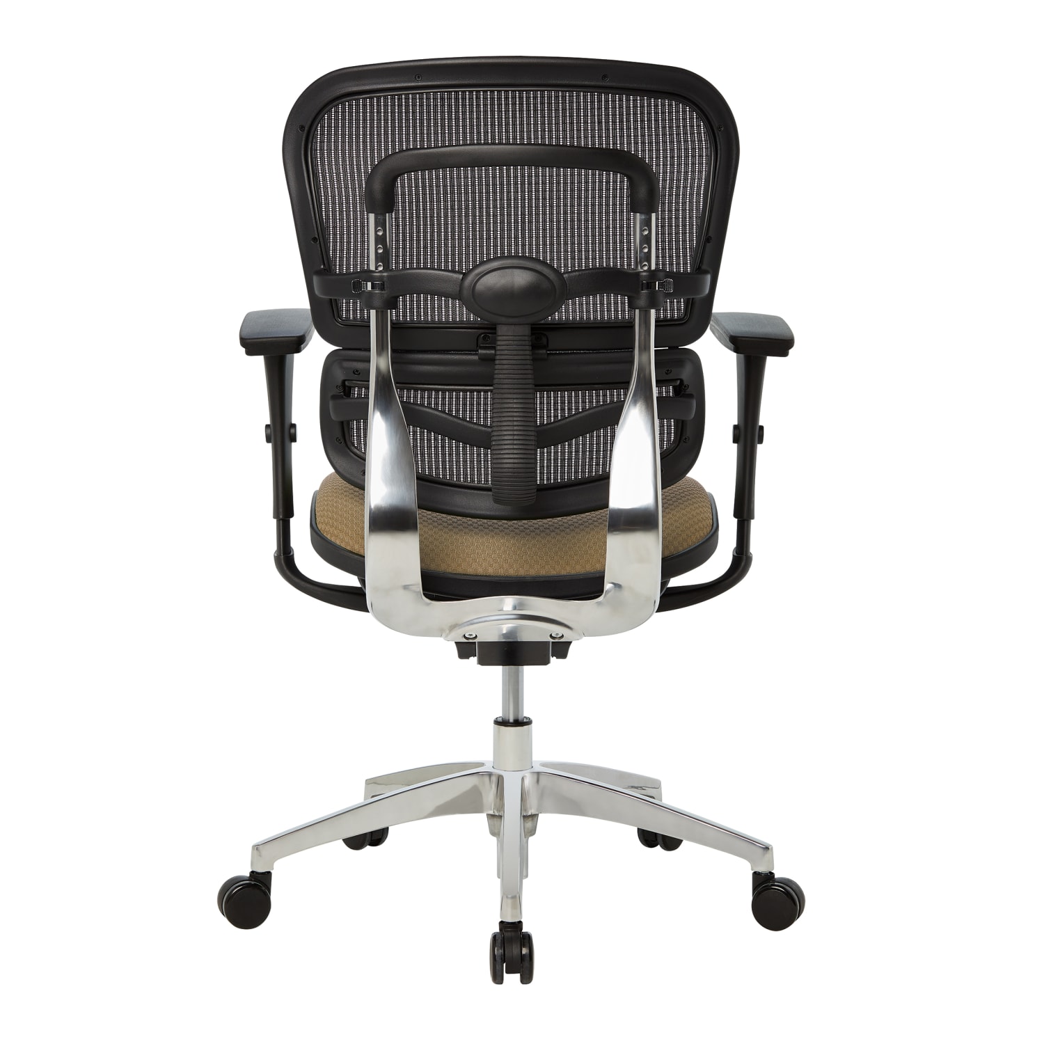 WorkPro 12000 Series Ergonomic Mesh/Premium Fabric Mid-Back Chair, Black/Beige, BIFMA Compliant - Image 6