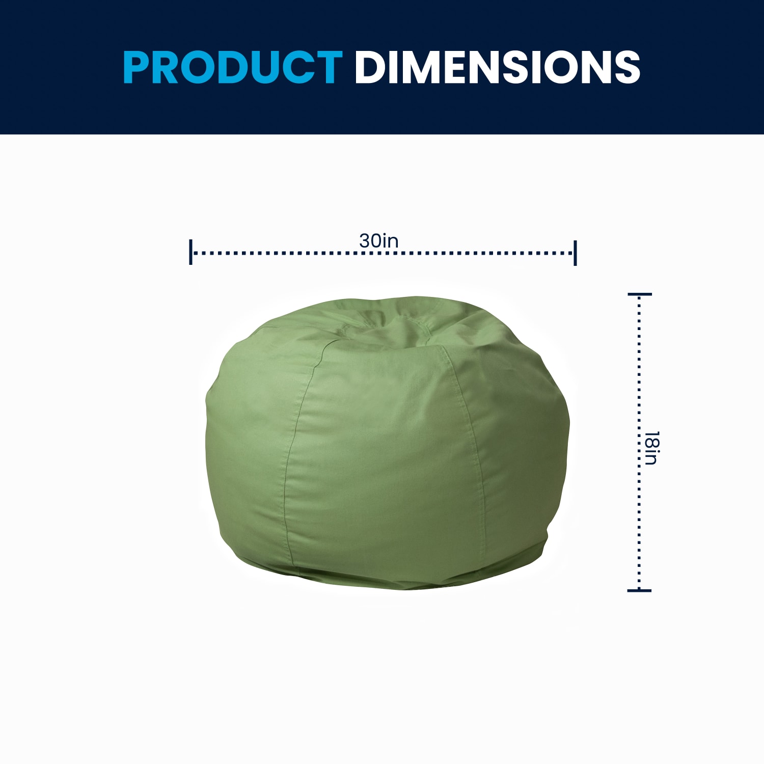 Flash Furniture Small Bean Bag Chair For Kids And Teens, Green - Image 9