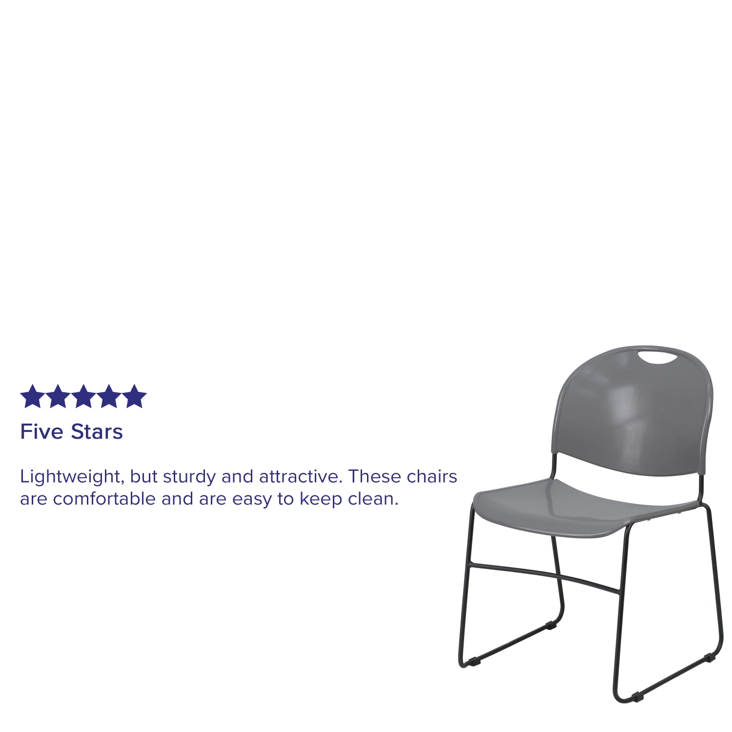 Flash Furniture HERCULES Plastic Ultra Compact Stack Chair GrayBlack PopularChairscom