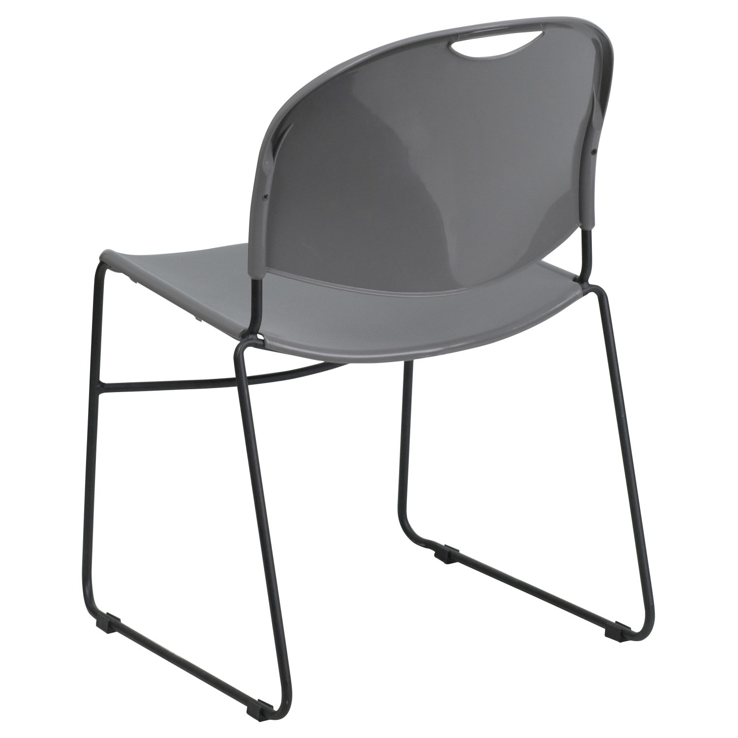Flash Furniture HERCULES Plastic Ultra Compact Stack Chair GrayBlack PopularChairscom