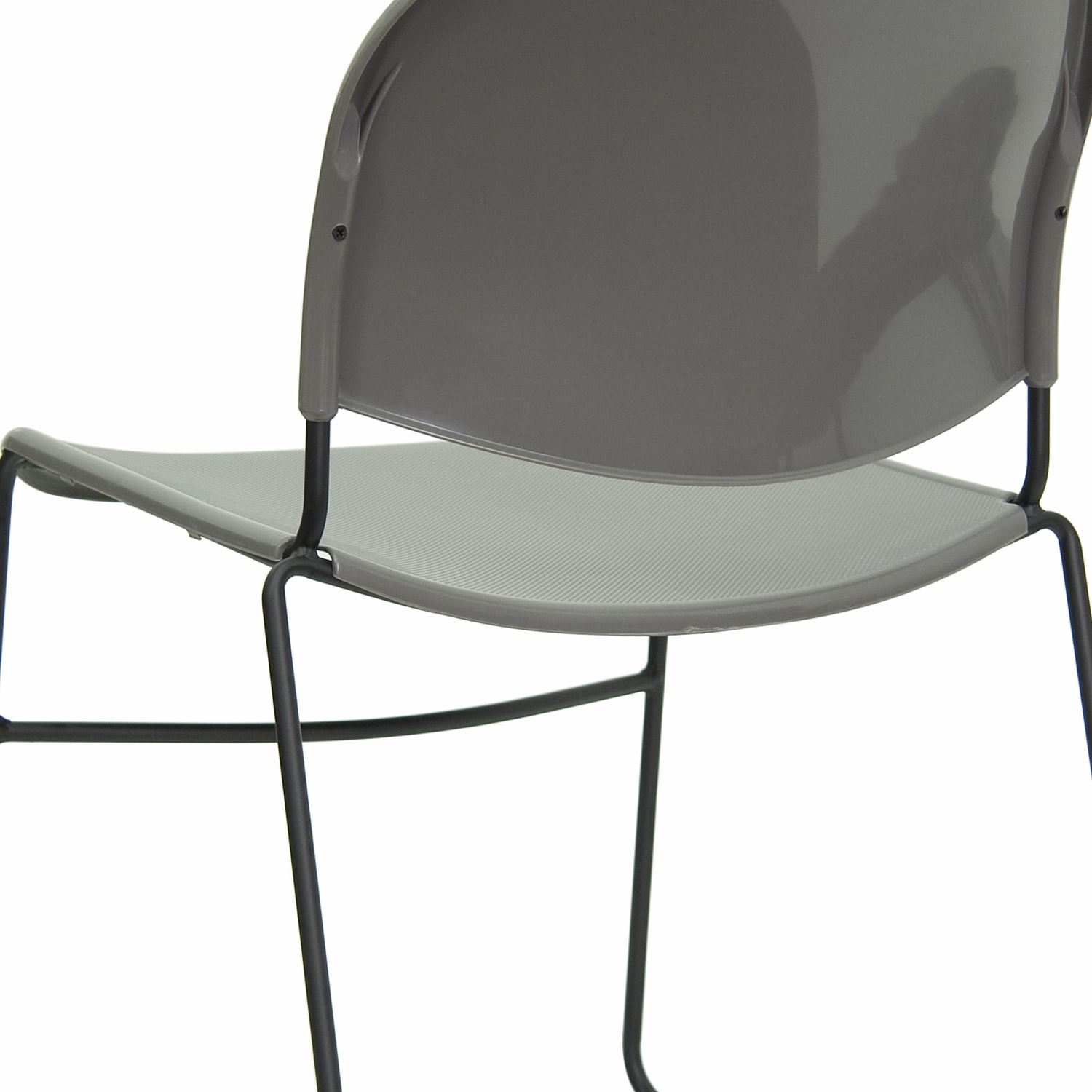 Flash Furniture HERCULES Plastic Ultra Compact Stack Chair GrayBlack PopularChairscom