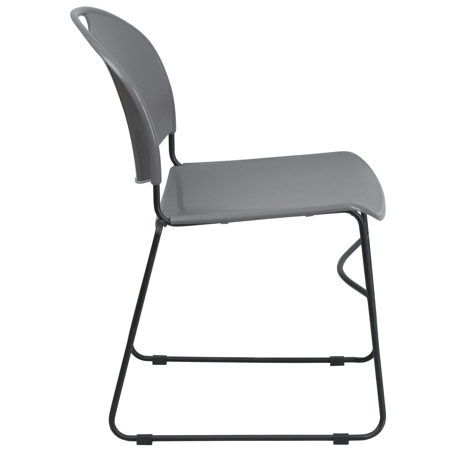 Flash Furniture HERCULES Plastic Ultra Compact Stack Chair GrayBlack PopularChairscom
