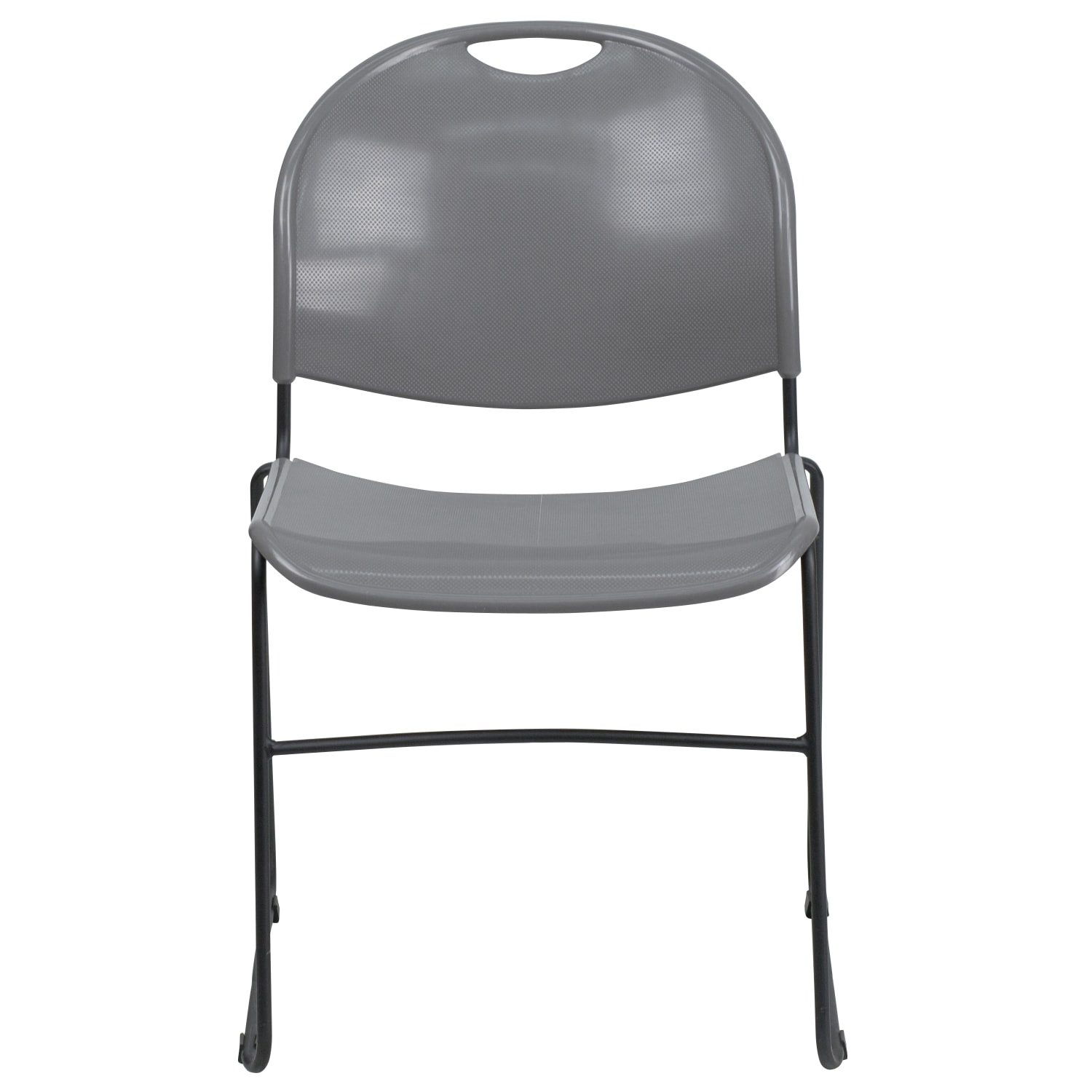 Flash Furniture HERCULES Plastic Ultra Compact Stack Chair GrayBlack PopularChairscom