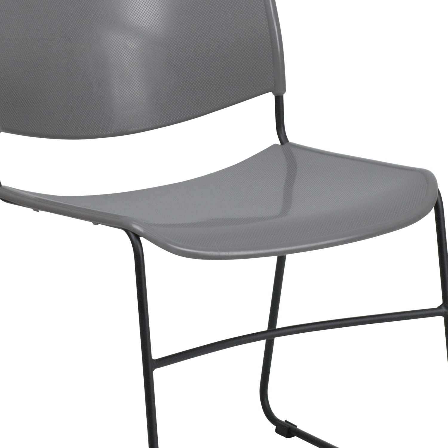 Flash Furniture HERCULES Plastic Ultra Compact Stack Chair GrayBlack PopularChairscom