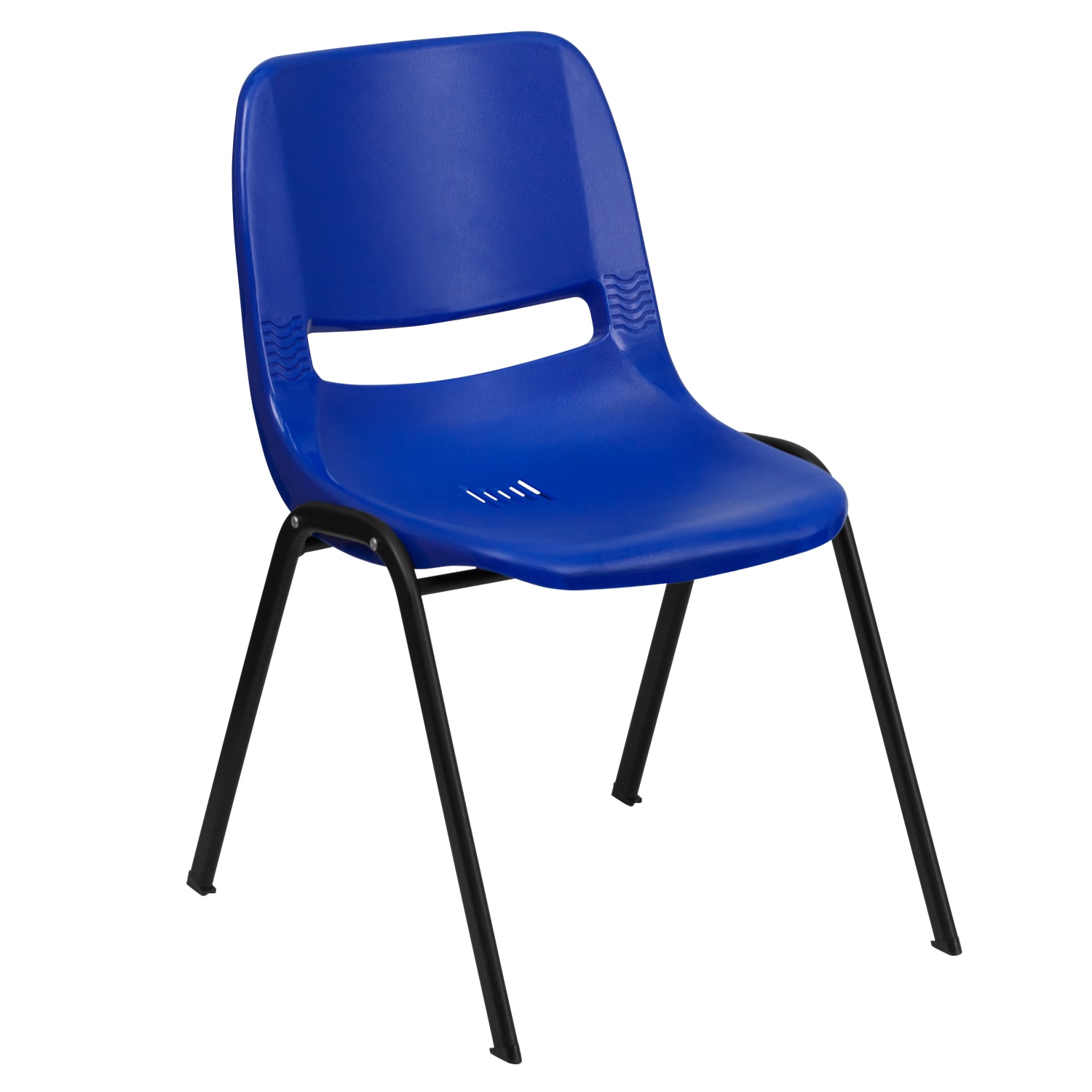 Flash Furniture HERCULES Series 661-lb Capacity Ergonomic Shell Stack Chair, 16in Seat Height, Navy/Black - Image 3