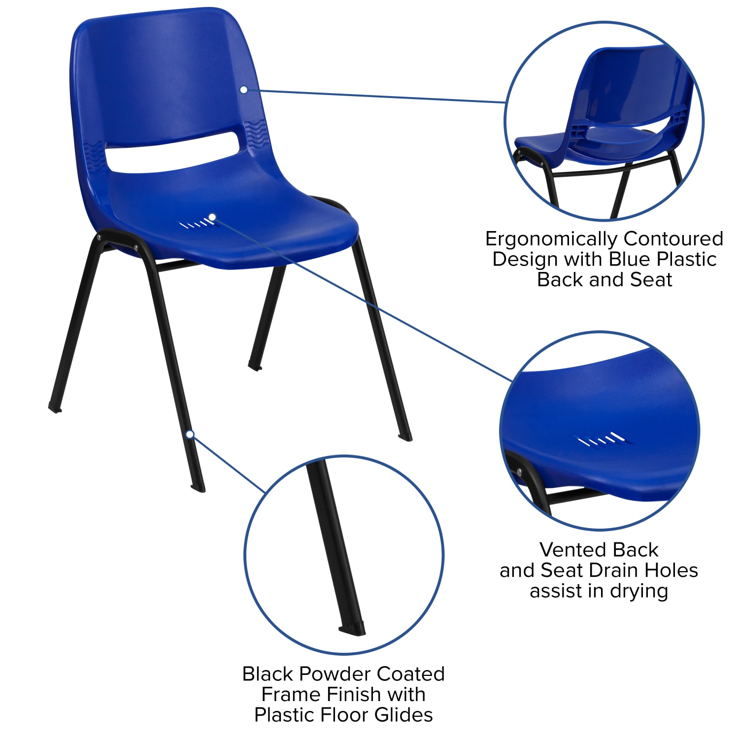 Flash Furniture HERCULES Series 661lb Capacity Ergonomic Shell Stack Chair 16in Seat Height NavyBlack PopularChairscom Flash Furniture HERCULES Series 661 lb Capacity Ergonomic Shell Stack Chair 16in Seat Height NavyBlack PopularChairscom