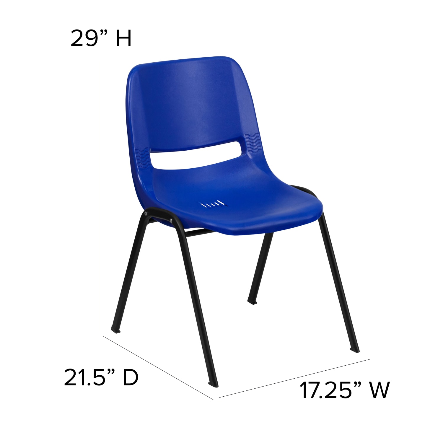 Flash Furniture HERCULES Series 661lb Capacity Ergonomic Shell Stack Chair 16in Seat Height NavyBlack PopularChairscom Flash Furniture HERCULES Series 661 lb Capacity Ergonomic Shell Stack Chair 16in Seat Height NavyBlack PopularChairscom