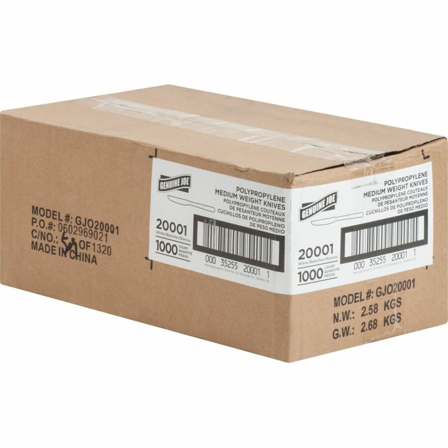 Genuine Joe Heavy/Medium-Weight Polypropylene Knives, White, Box Of 1,000 - Image 4