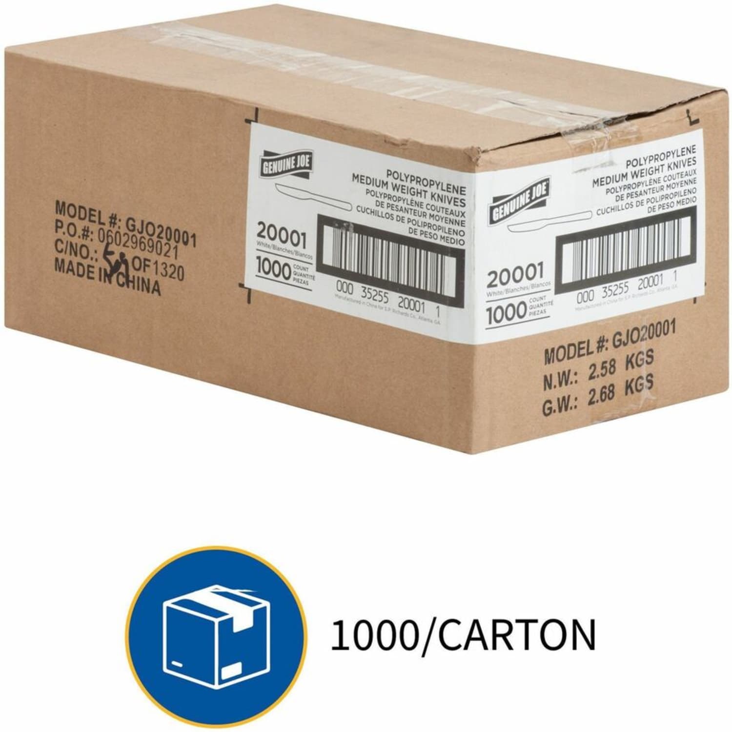 Genuine Joe Heavy/Medium-Weight Polypropylene Knives, White, Box Of 1,000 - Image 6