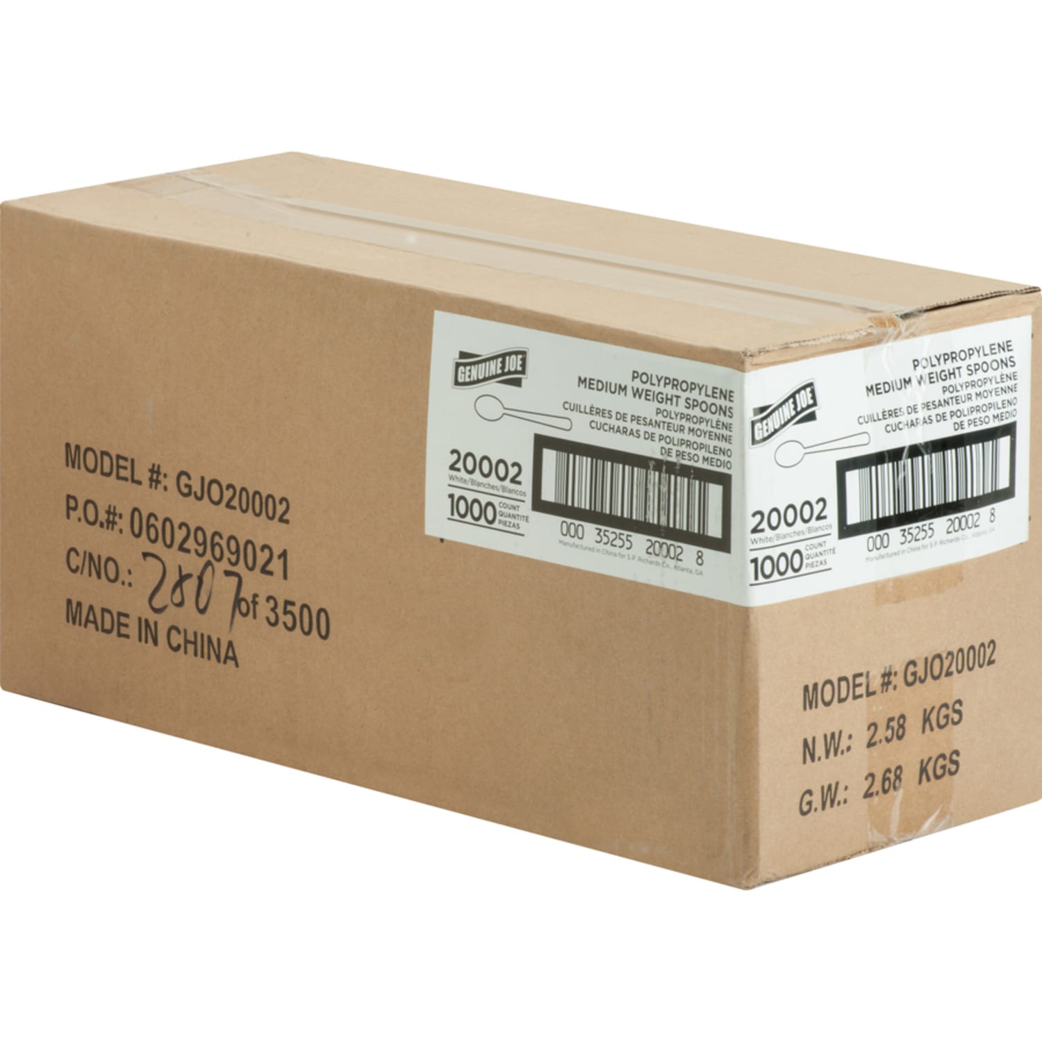 Genuine Joe Heavy/Medium-Weight Polypropylene Spoons, White, Box Of 1,000 - Image 5