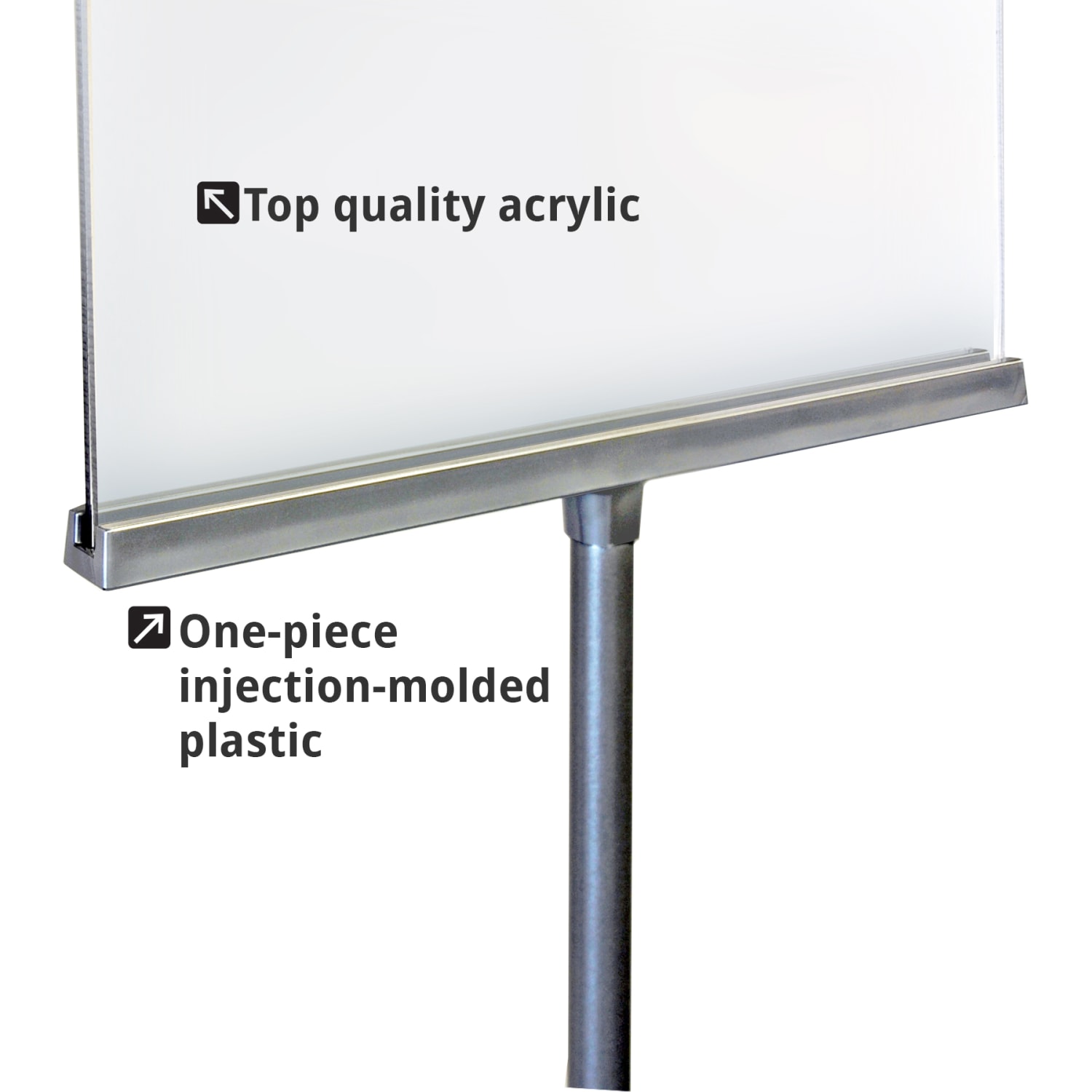 Azar Displays Metal 2-Sided Floor Stand Vertical Sign Holder, 59inH x 12inW x 12inD, Silver - Image 4