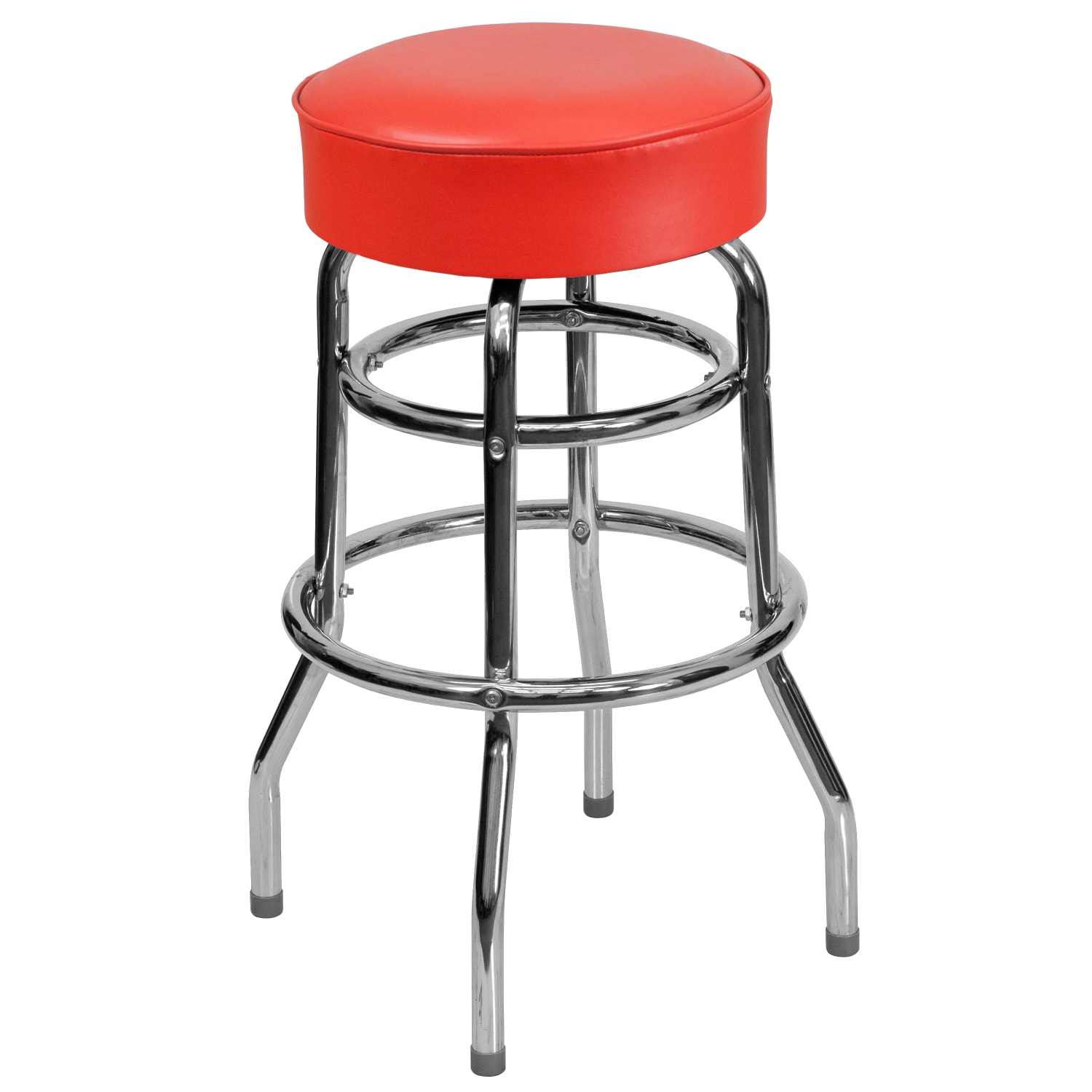 Flash Furniture Double Ring Barstool RedGray PopularChairscom