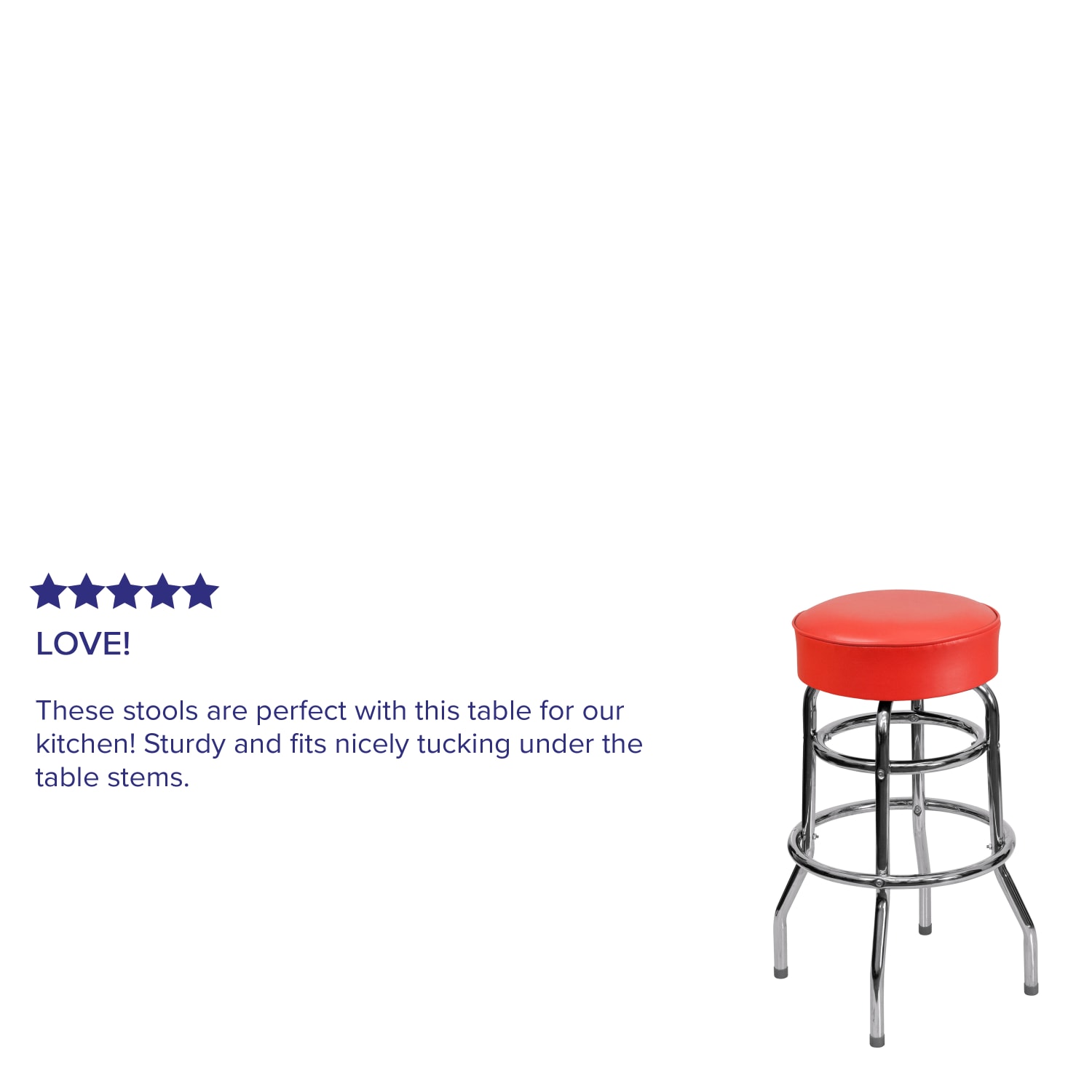 Flash Furniture Double Ring Barstool RedGray PopularChairscom