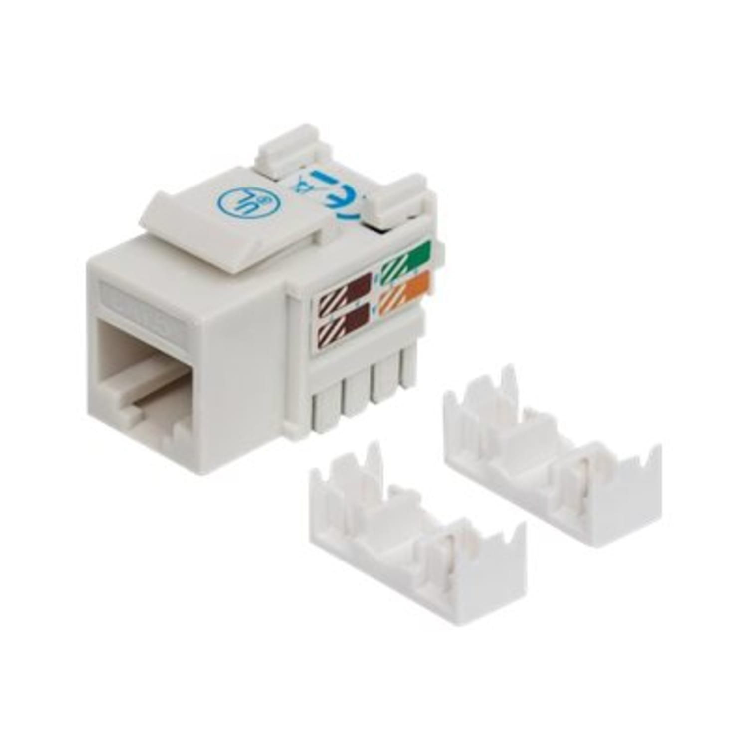 Intellinet Keystone Jack, Cat6, UTP, Punch-down, White - Modular insert - CAT 6 - UTP - RJ-45 - white