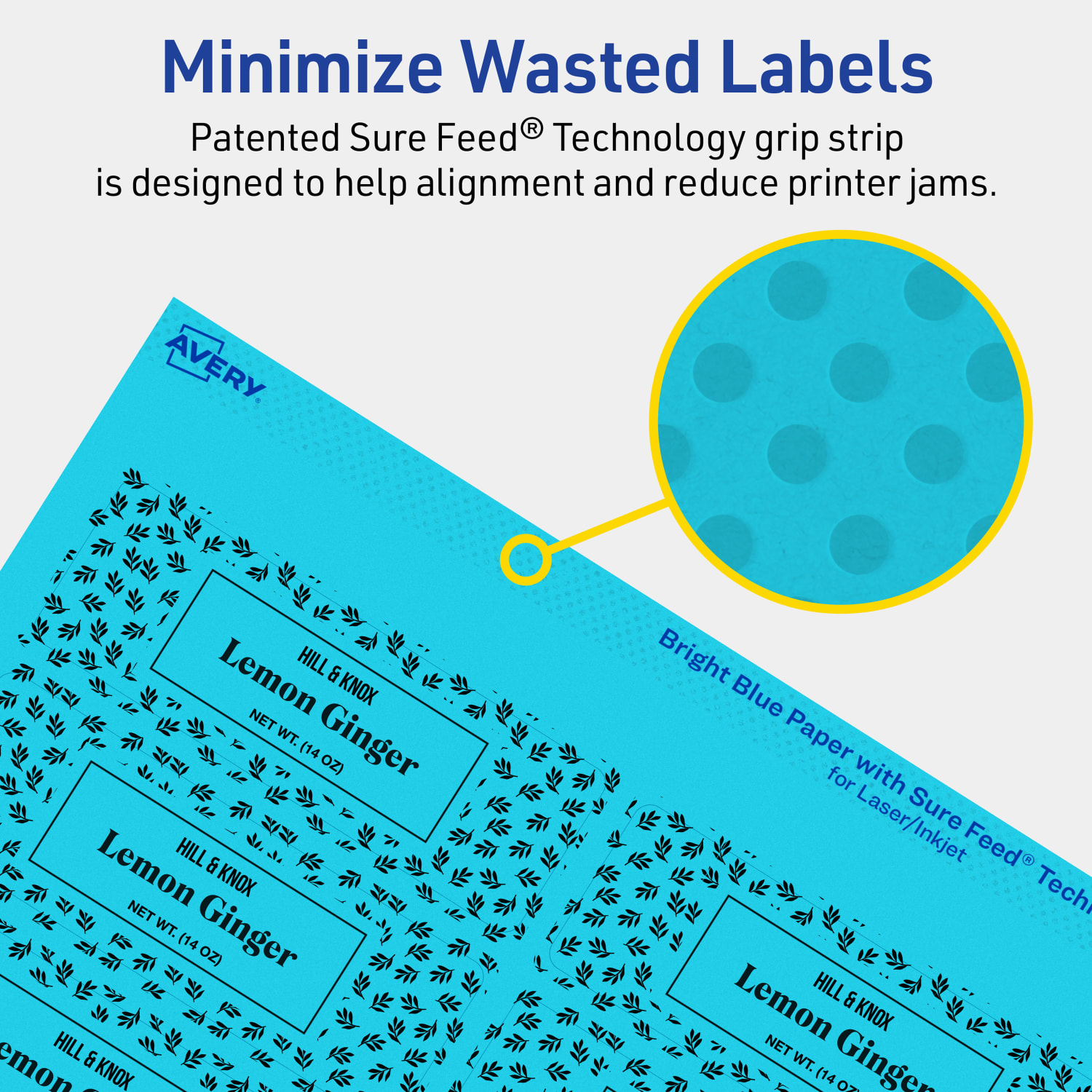 Avery Print-To-The-Edge Labels With Sure Feed Technology And Easy Peel, 94228-BBP40, Rectangle, 1-1/4in x 3-3/4in, Matte Bright Blue, Pack of 480 - Image 5